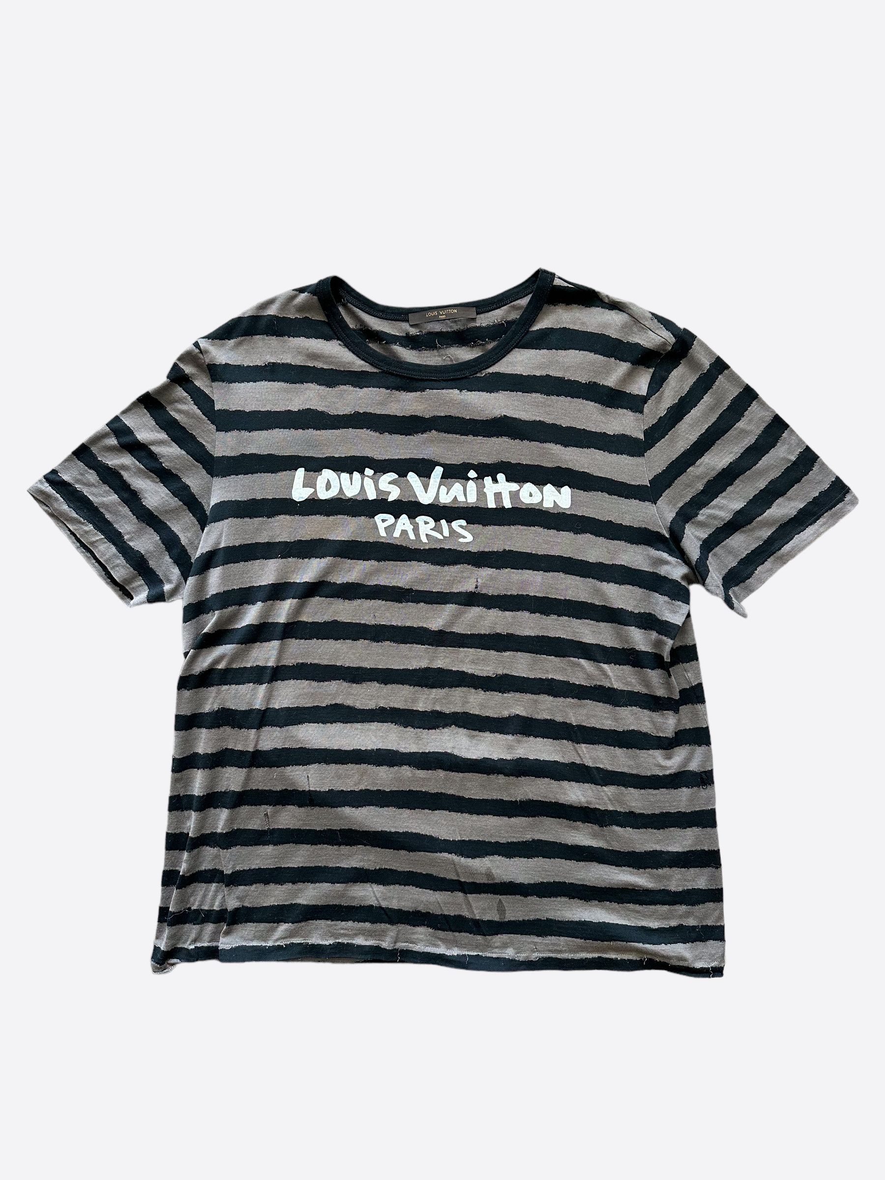 image of Louis Vuitton Stephen Sprouse Striped T-Shirt in Black, Men's (Size Medium)