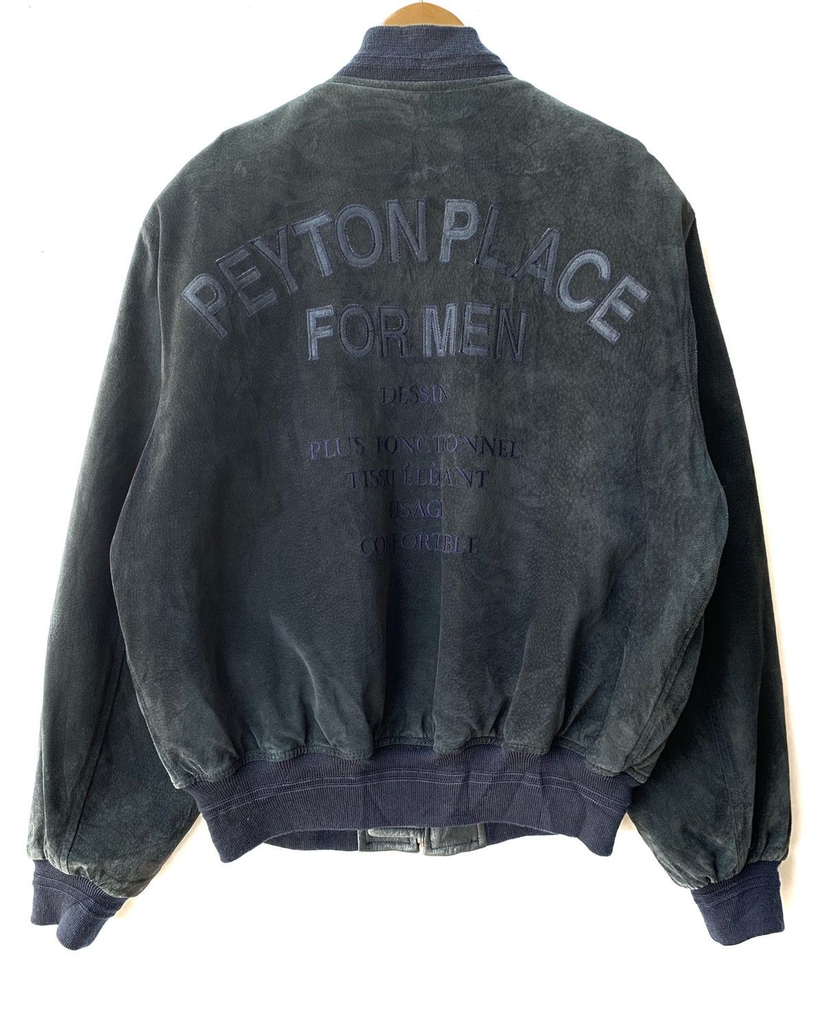 Le Grande Bleu (L.G.B.) PPFM Spellout Leather Varsity Letterman Jacket Size US M / EU 48-50 / 2 - 1 Thumbnail