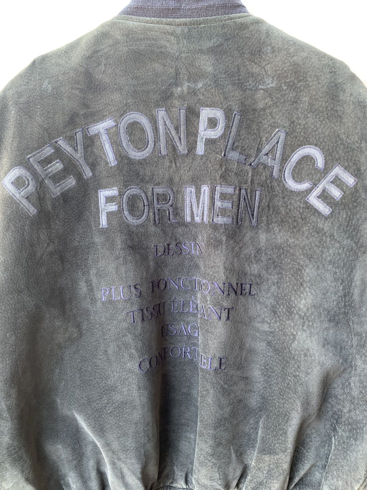 Le Grande Bleu (L.G.B.) PPFM Spellout Leather Varsity Letterman Jacket Size US M / EU 48-50 / 2 - 2 Thumbnail