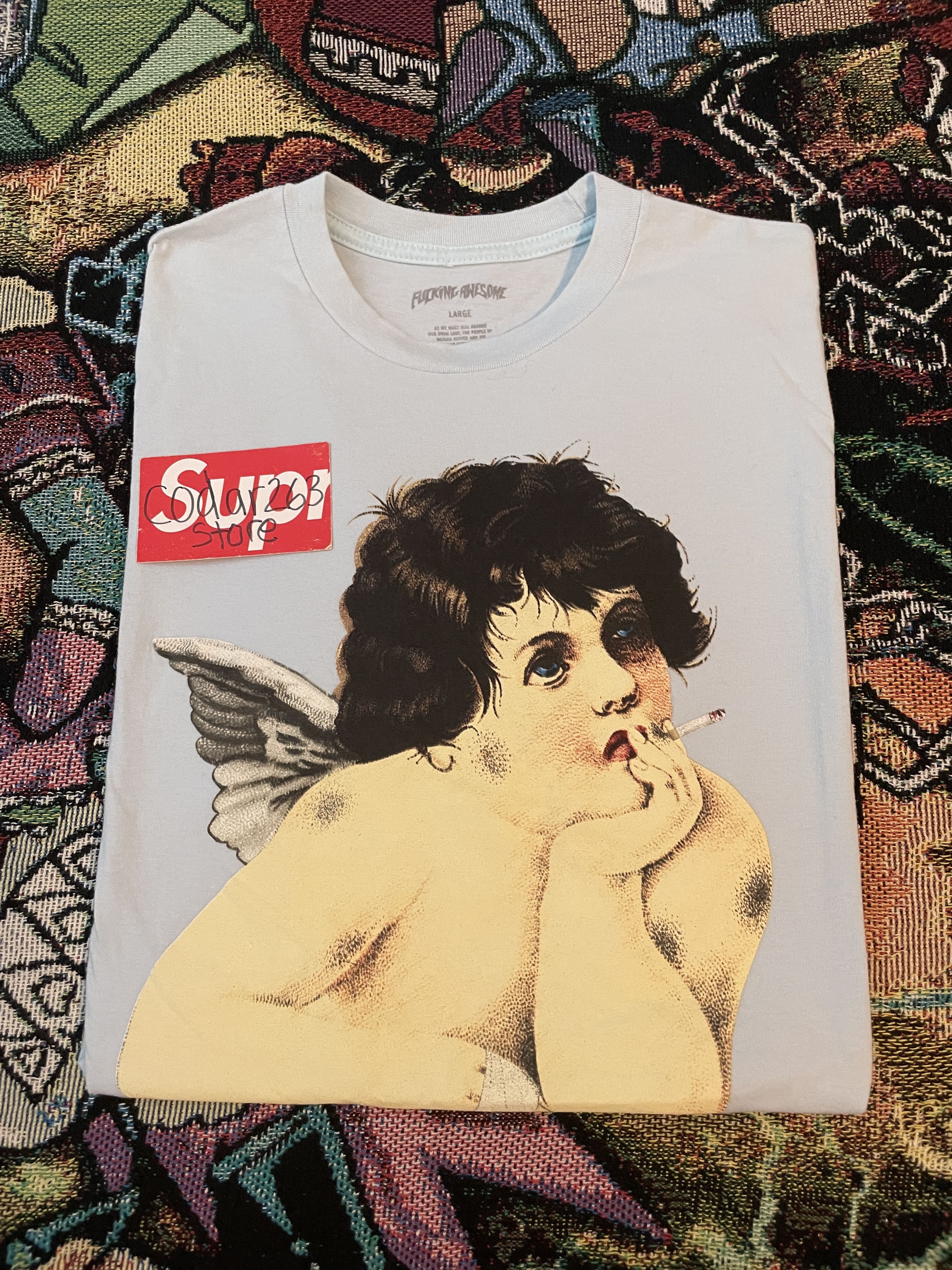 Fucking Awesome smoking dog tee Lightly | Depop