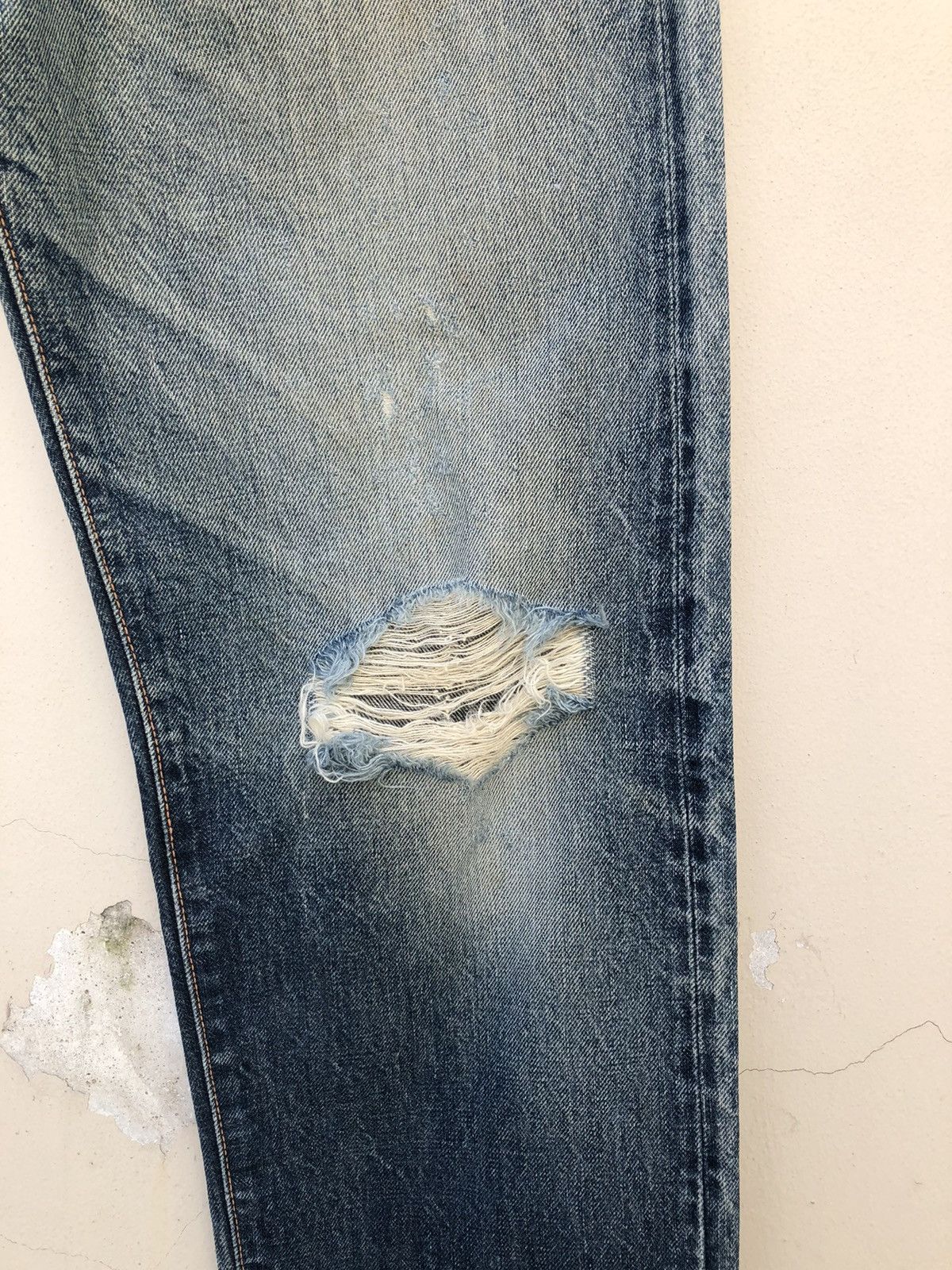 Evisu Vintage Evisu Japan Ripped Selvedge Denim Trashed Jeans Size US 30 / EU 46 - 18 Thumbnail