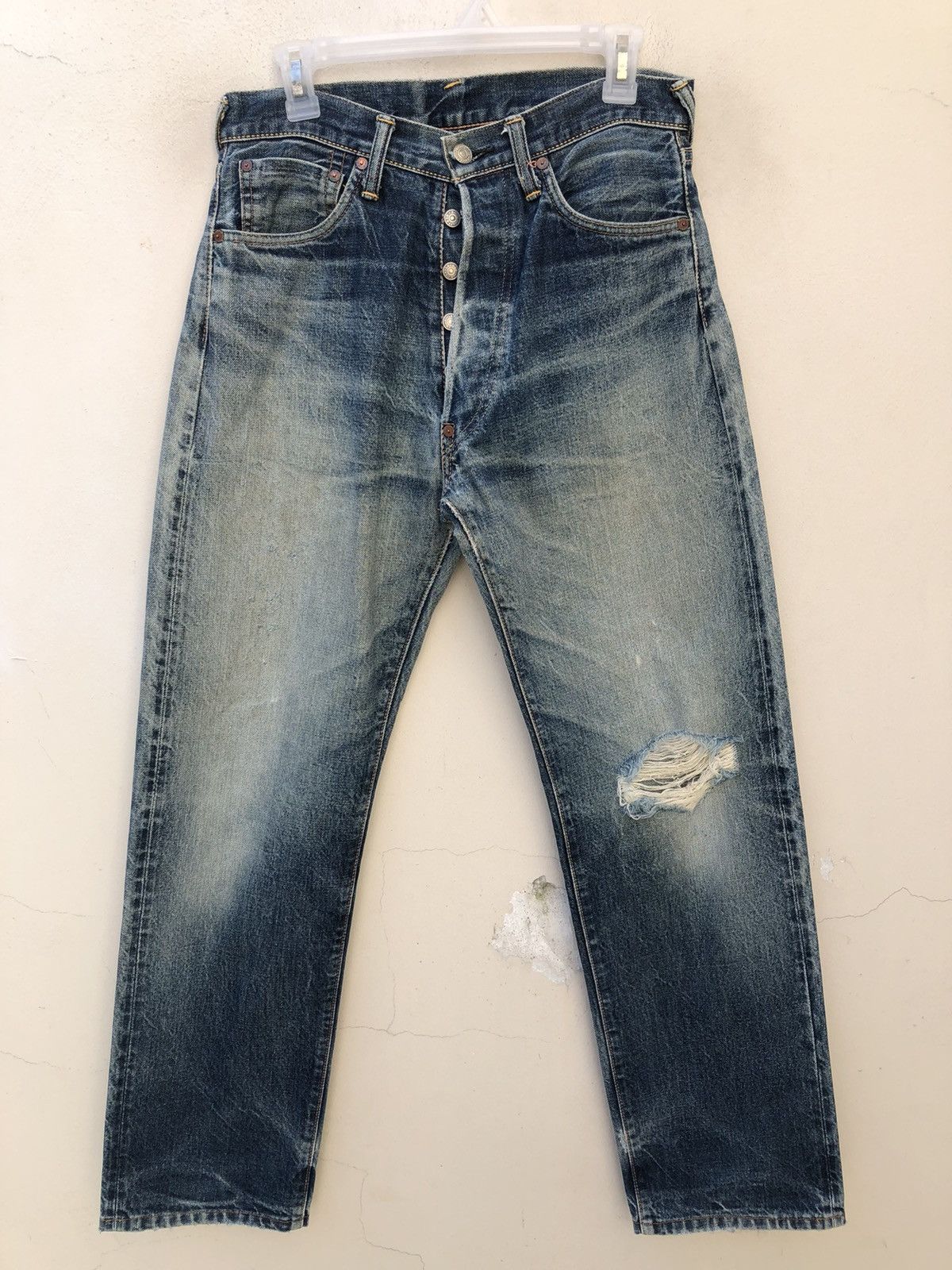 Evisu Vintage Evisu Japan Ripped Selvedge Denim Trashed Jeans Size US 30 / EU 46 - 12 Thumbnail