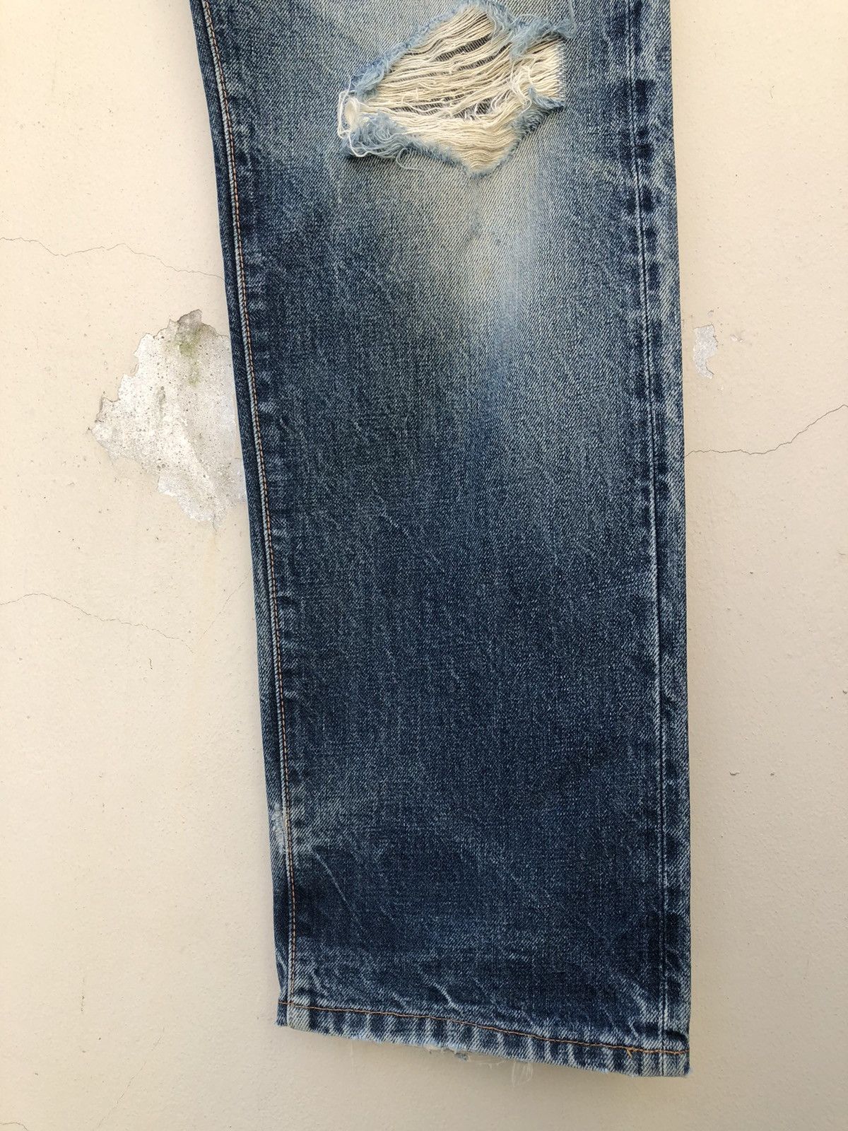 Evisu Vintage Evisu Japan Ripped Selvedge Denim Trashed Jeans Size US 30 / EU 46 - 20 Thumbnail