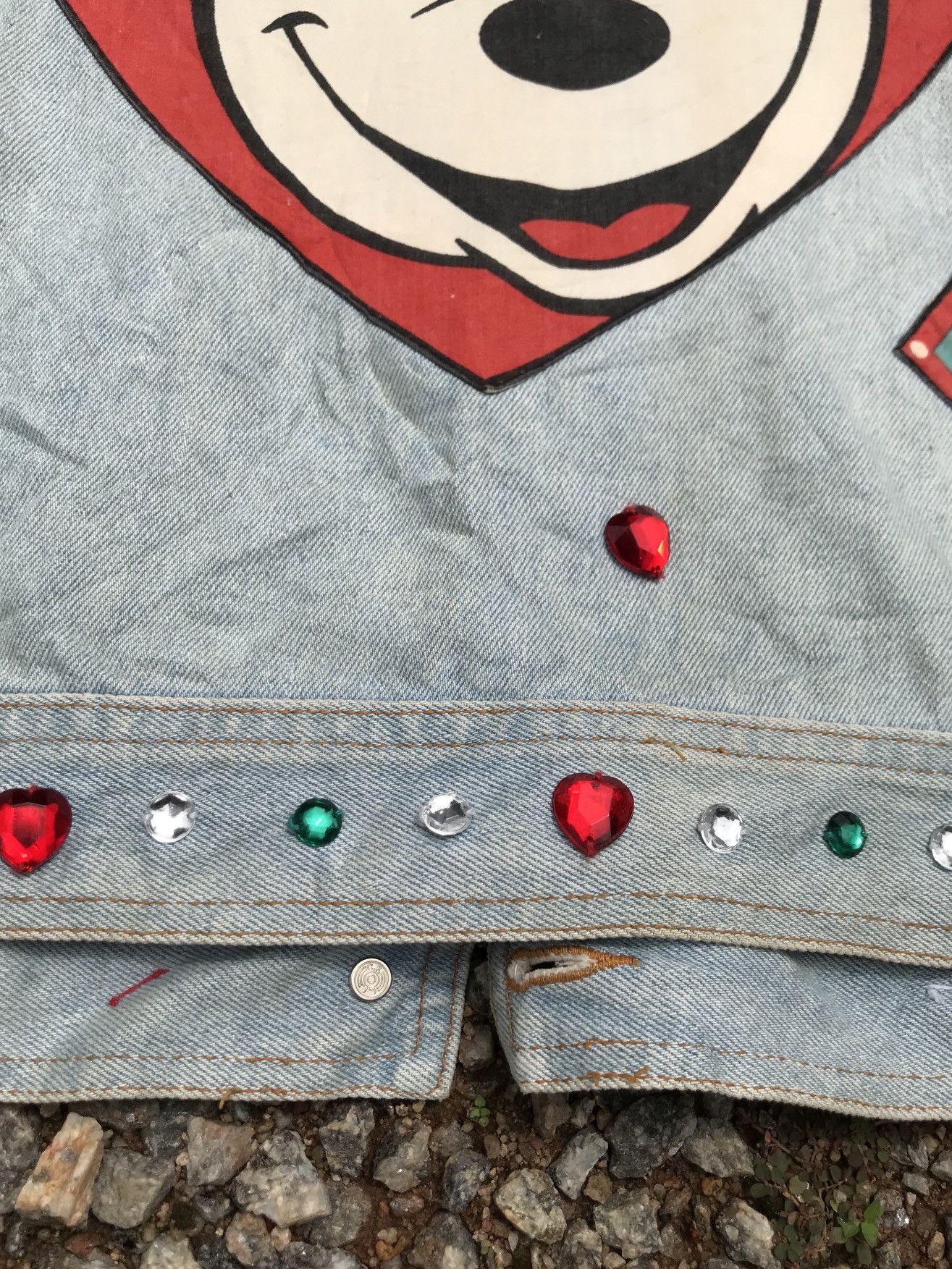 Disney vintage rare OG 90s mickey mouse patchwork denim jacket Size US L / EU 52-54 / 3 - 12 Thumbnail