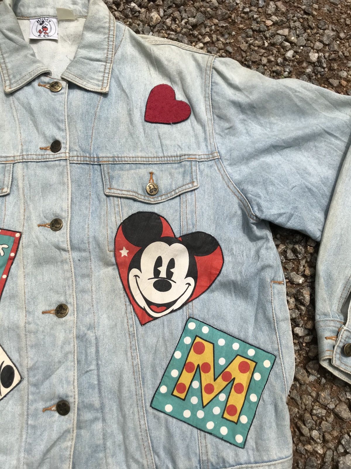 Disney vintage rare OG 90s mickey mouse patchwork denim jacket Size US L / EU 52-54 / 3 - 4 Thumbnail