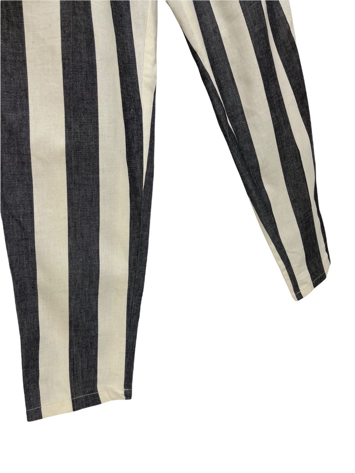 Japanese Brand Three Top Vtg Prisoner Striped Trouser Wide Tapered 15🟦 Size US 28 / EU 44 - 4 Thumbnail