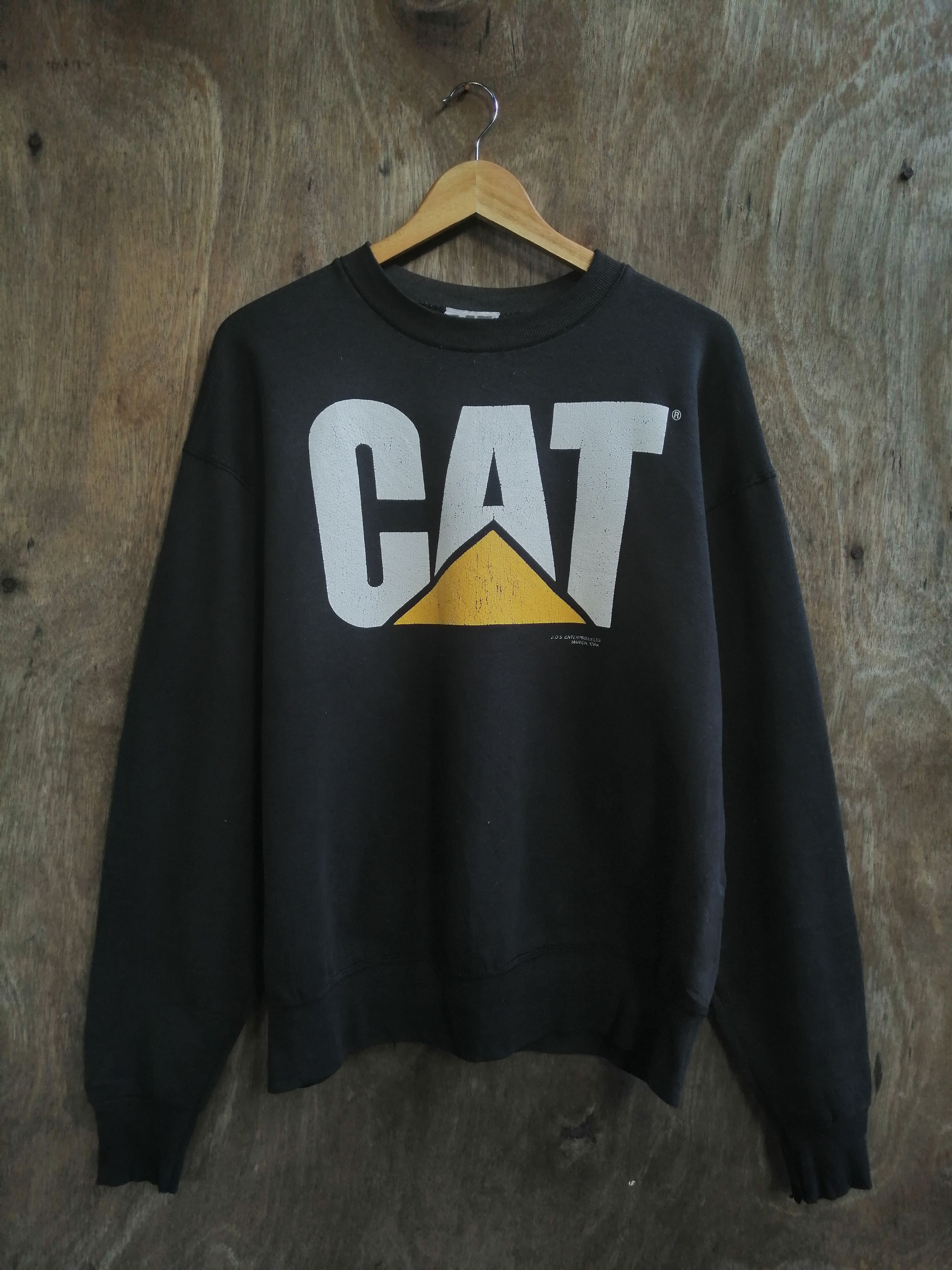 Vintage 1990s Caterpillar Sun Faded Trucker Crewneck