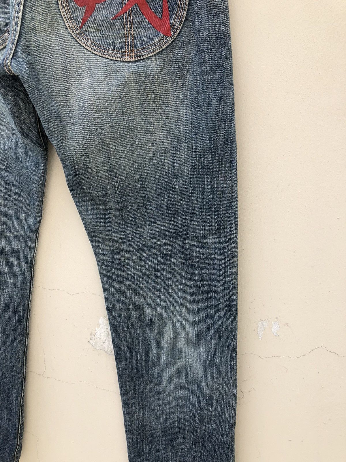 Evisu Vintage Evisu Yamane TATEOTI Faded Blue Denim Selvedge Jeans Size US 31 - 10 Thumbnail