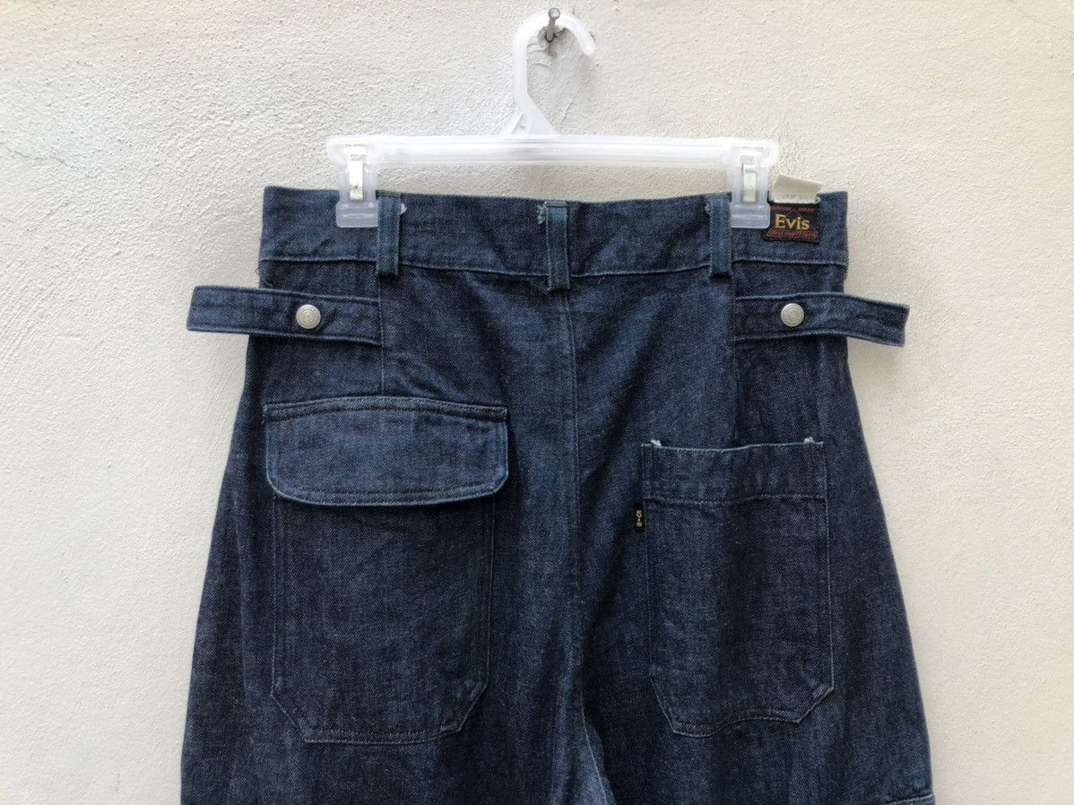 Evisu 90s EVISU EVIS Heavy Thick Baggy Denim Cropped Cargo Pant Size US 31 - 13 Thumbnail