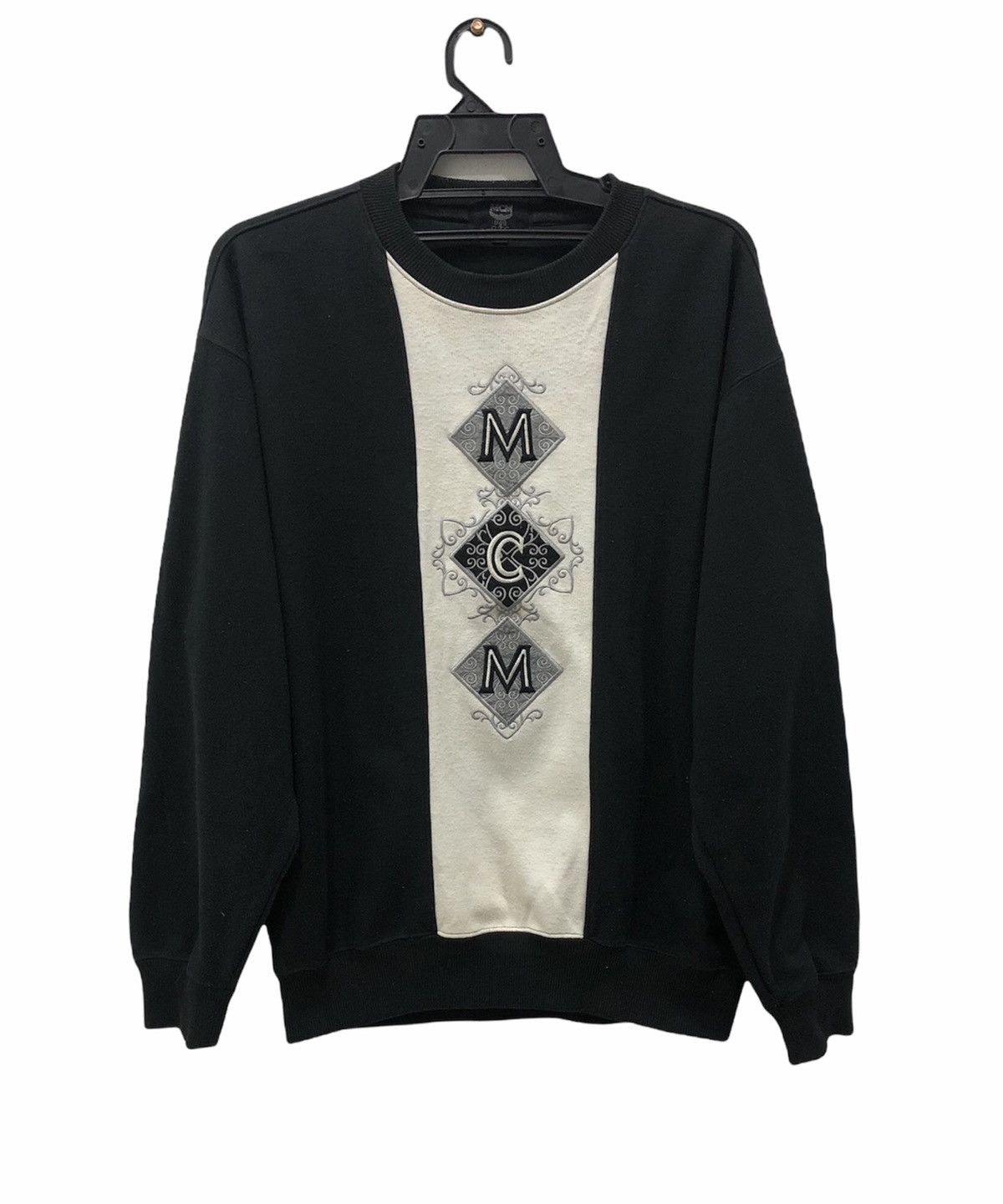 image of Vintage 90's MCM Otc Sweatshirt Big Logo in Black, Men's (Size Large)