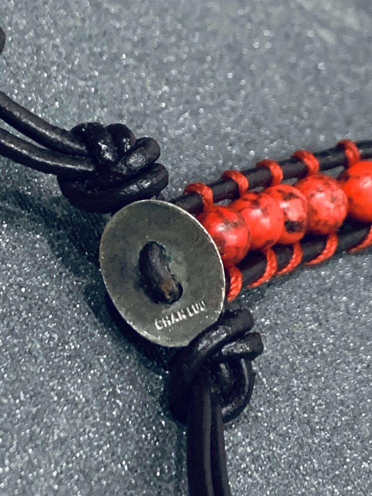 Chan Luu CHAN LUU FIERY RED BEADED LEATHER WRAP BRACELET .925 SILVER Size ONE SIZE - 5 Thumbnail