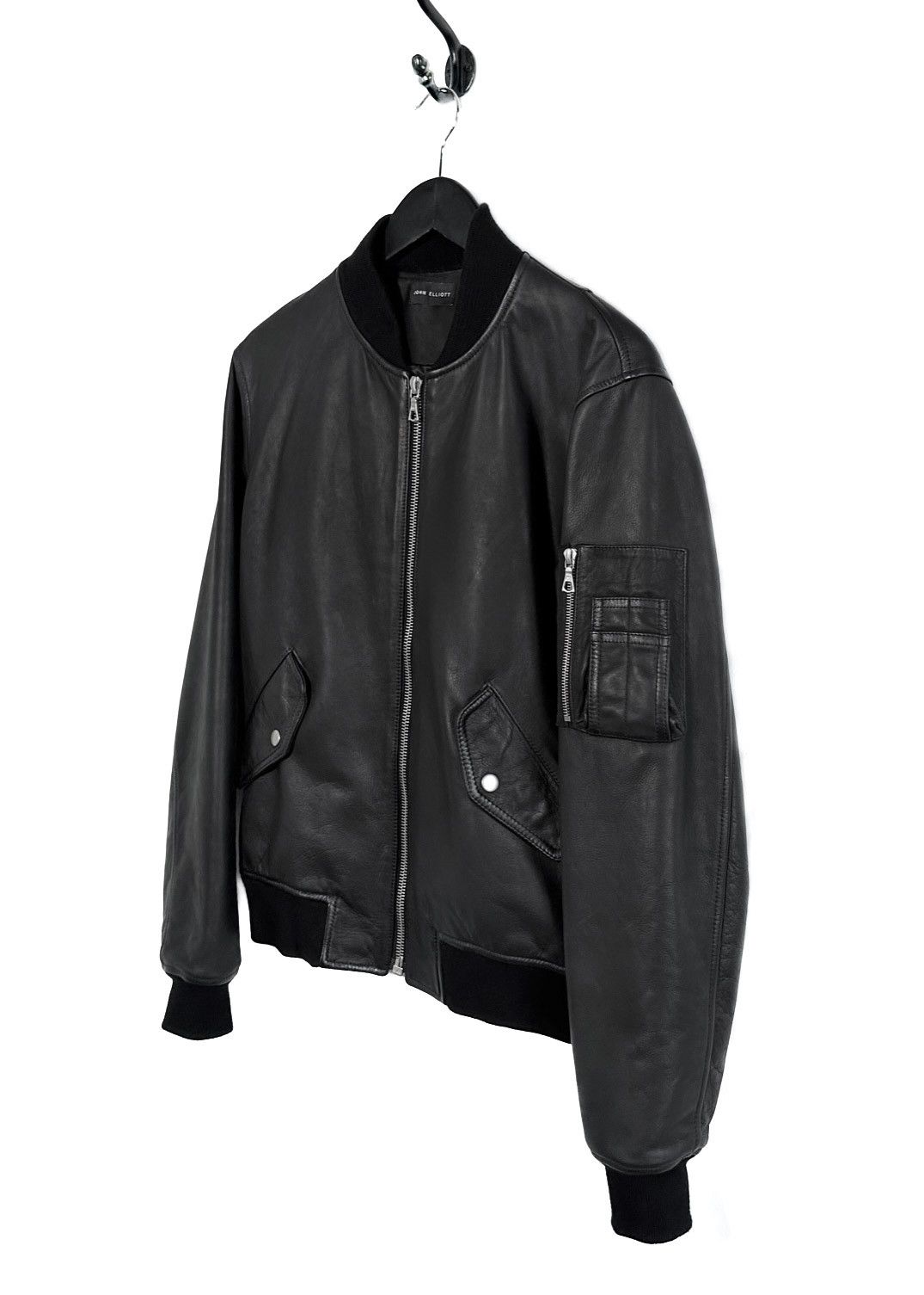 John Elliott John Elliott Black Leather Bogota Bomber Jacket Size US M / EU 48-50 / 2 - 2 Thumbnail