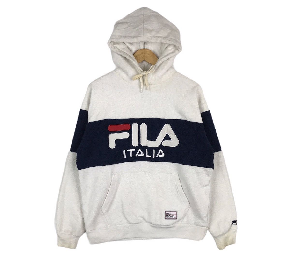 Fila Vintage Fila Spell Out Embroidery Fleece Hoodie Pullover Size US M / EU 48-50 / 2 - 1 Thumbnail