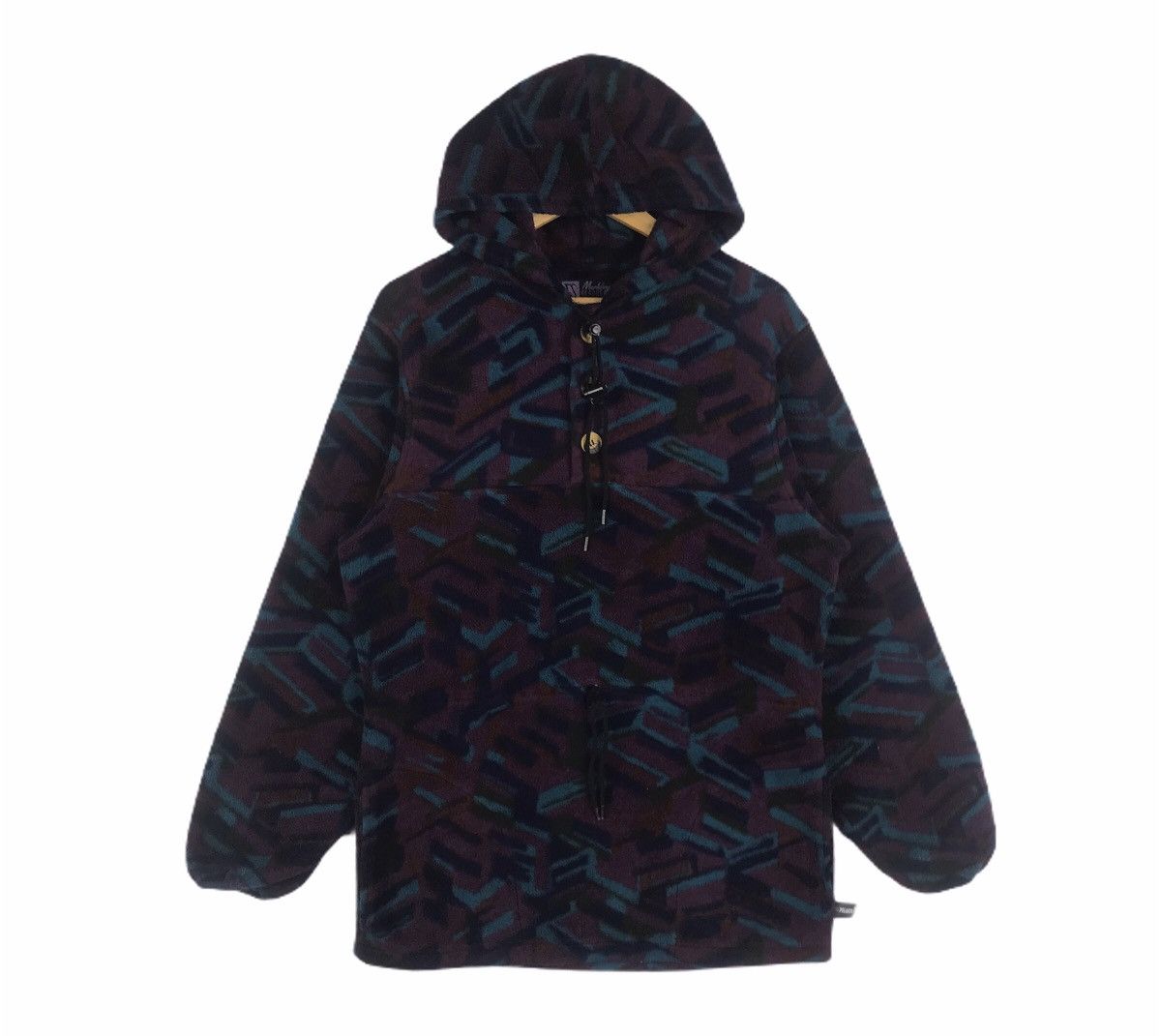 Vintage 90s Merkley Headgear Patterned Art Hoodie Pullover
