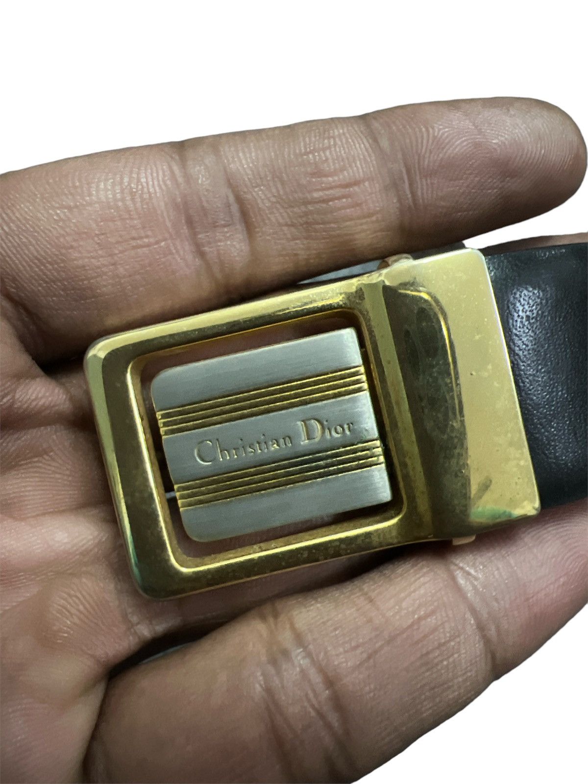 Christian Dior Monsieur × Dior × Vintage OG‼️VINTAGE LEATHER CD BELT MADE IN SPAIN Size ONE SIZE - 3 Thumbnail