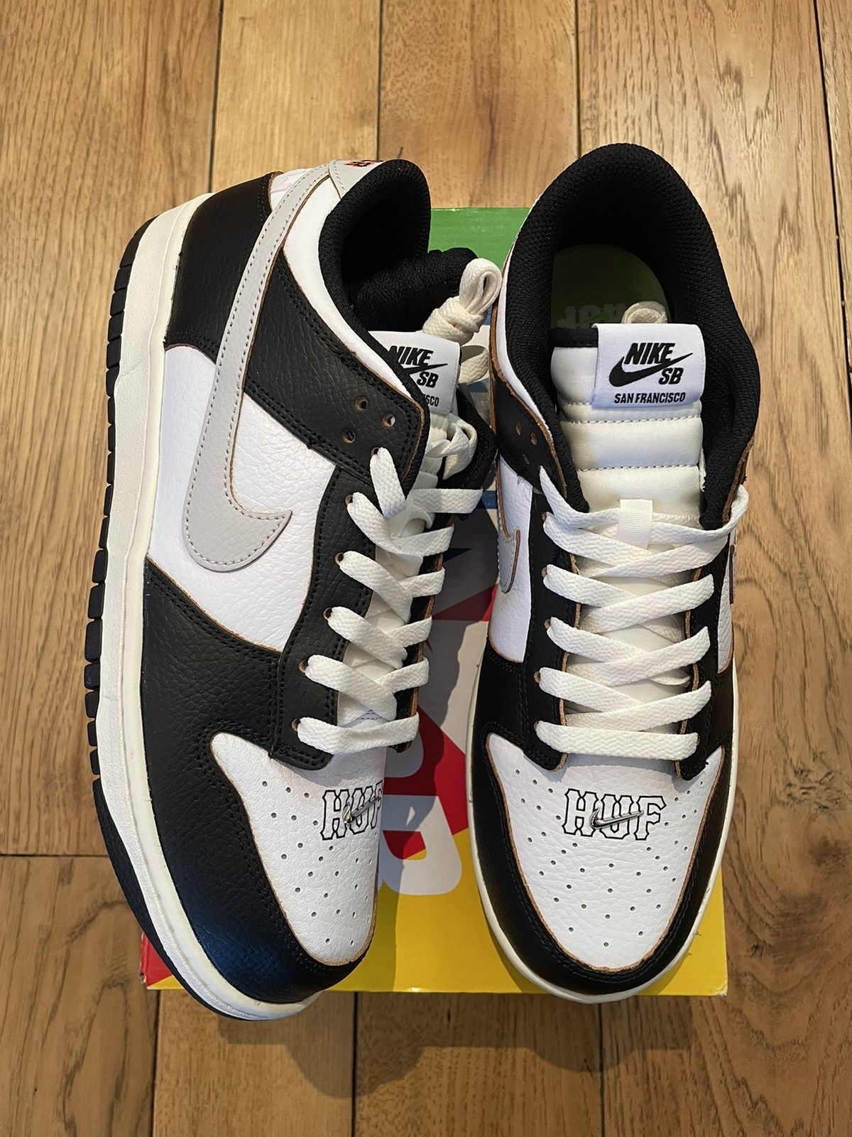 image of Nike Dunk Low Sb Pro Huf San Francisco Shoes in Black/White/Orange, Men's (Size 9.5)