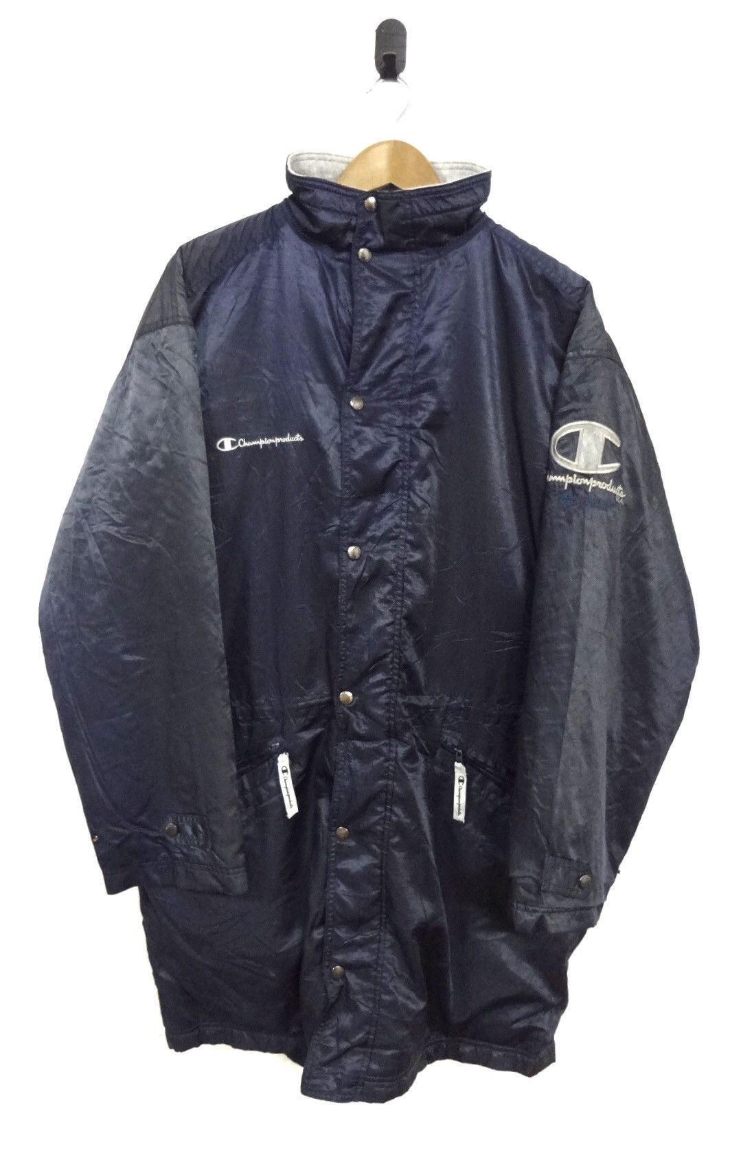 Champion CHAMPION Big Logo parka coat Sportswear Vintage Windbreaker Size US XL / EU 56 / 4 - 1 Thumbnail
