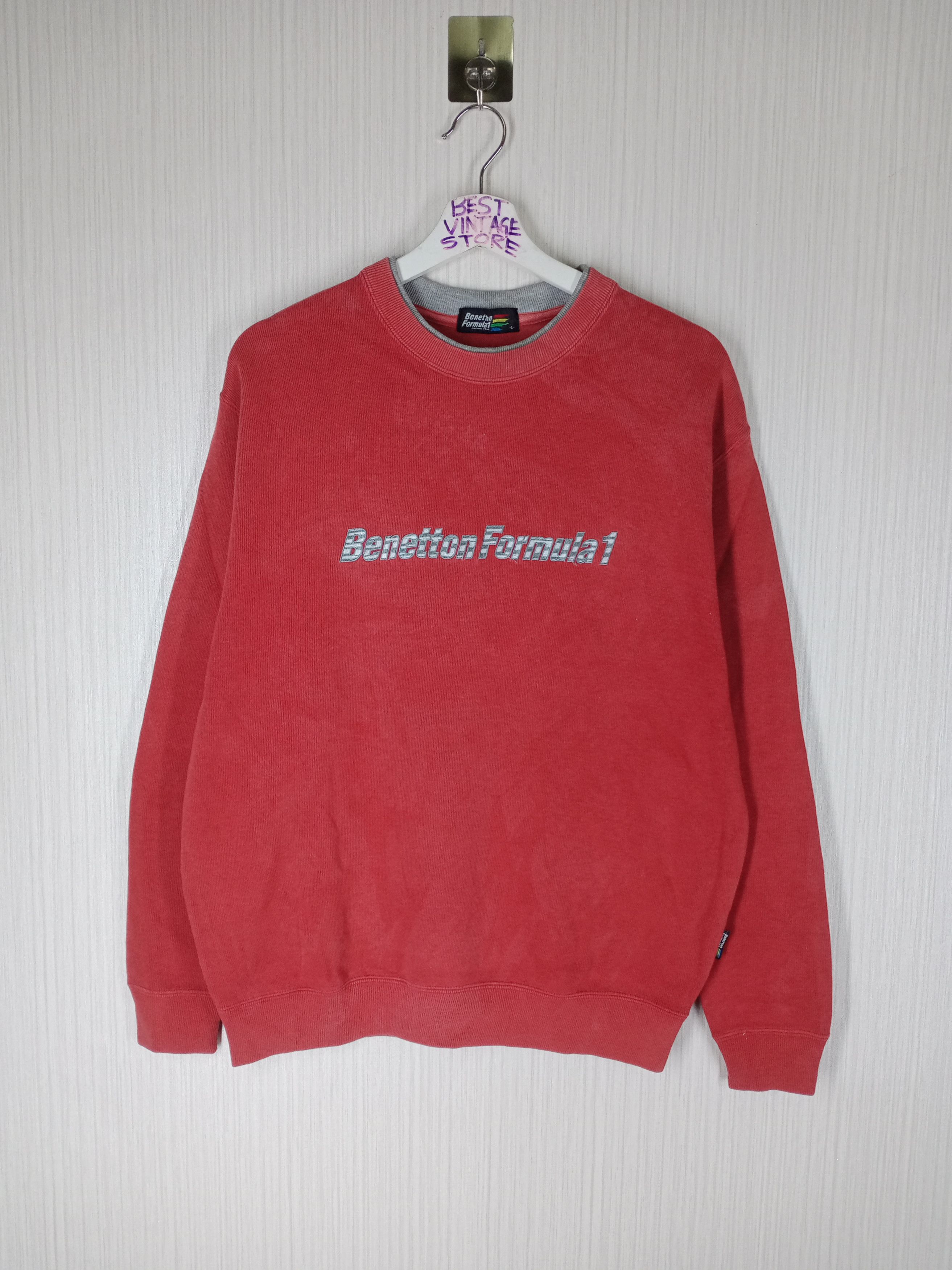 Vintage 90s Benetton Formula-1 Embroidery Logo Sweatshirt
