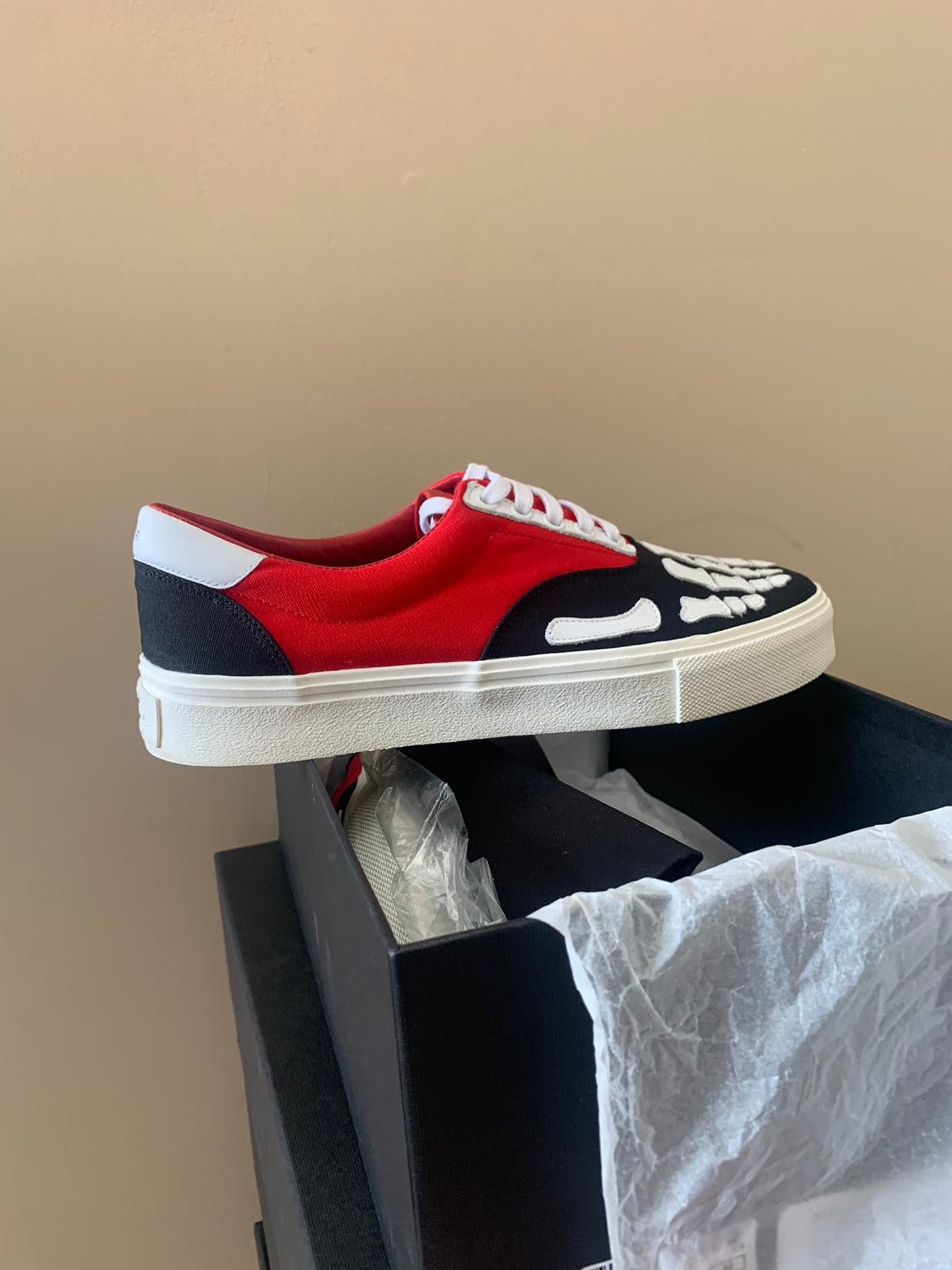 Amiri Low Top Skeleton Sneaker in Black & Red Size US 7 / EU 40 - 2 Thumbnail