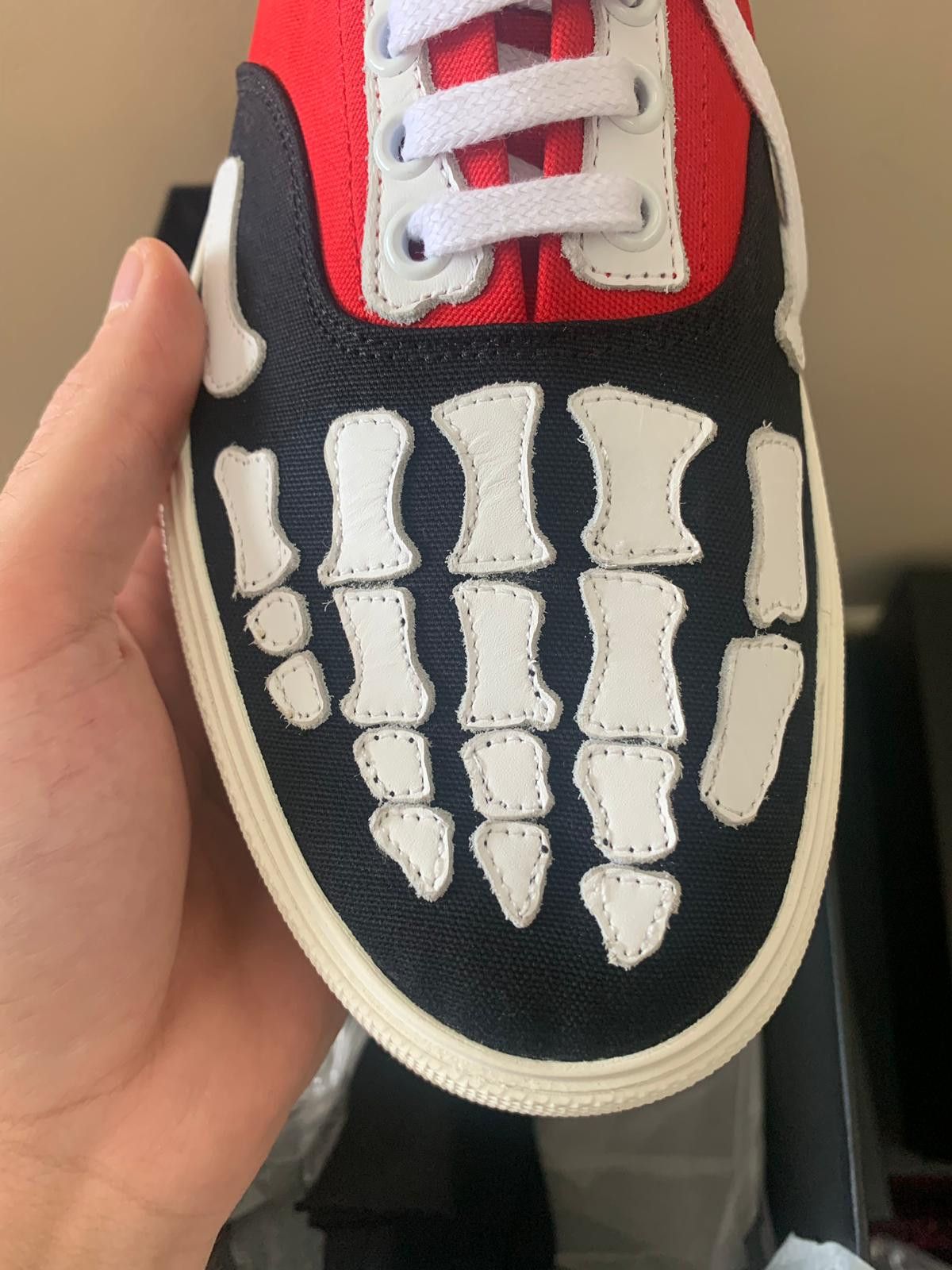 Amiri Low Top Skeleton Sneaker in Black & Red Size US 7 / EU 40 - 10 Thumbnail
