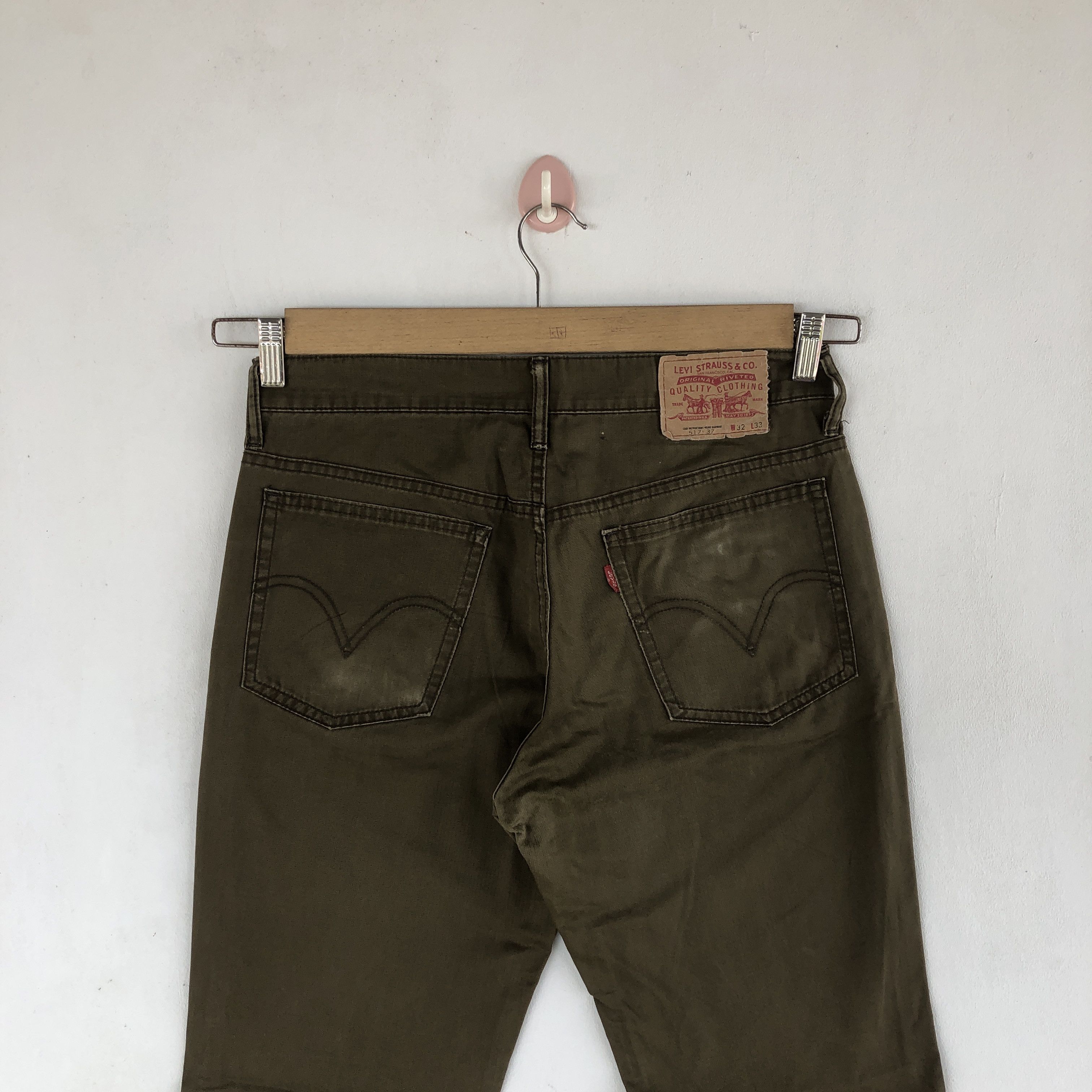 Levi's Vintage Levi's Bootcut Jeans Green Levis 517 Flare Denim Size 30" / US 8 / IT 44 - 4 Thumbnail