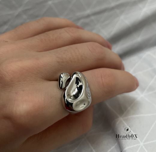 Jewelry Silver Color Irregular Width Open Ring Size ONE SIZE - 3 Thumbnail