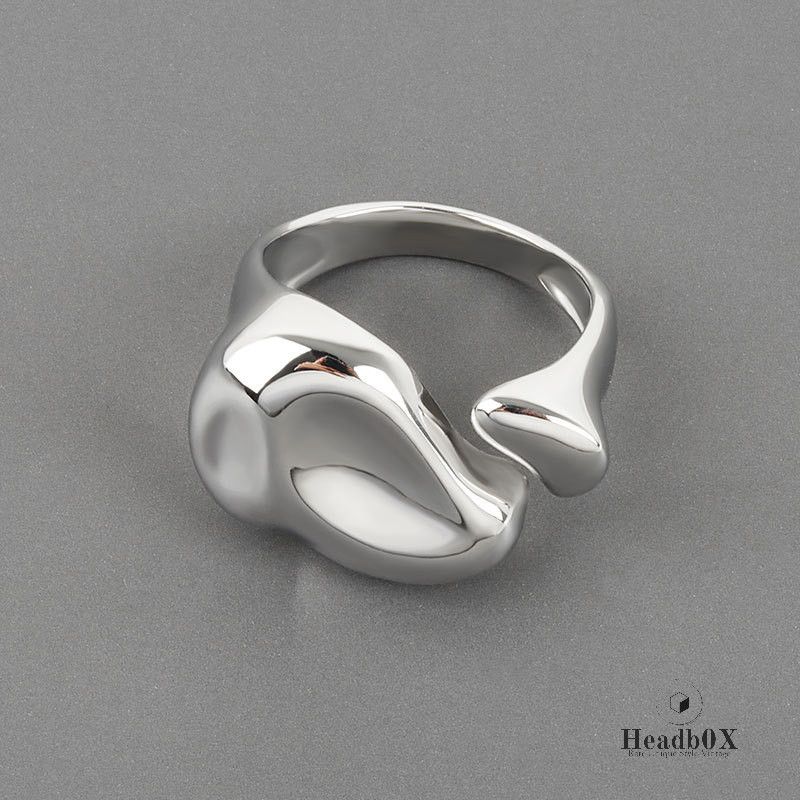 Jewelry Silver Color Irregular Width Open Ring Size ONE SIZE - 1 Thumbnail