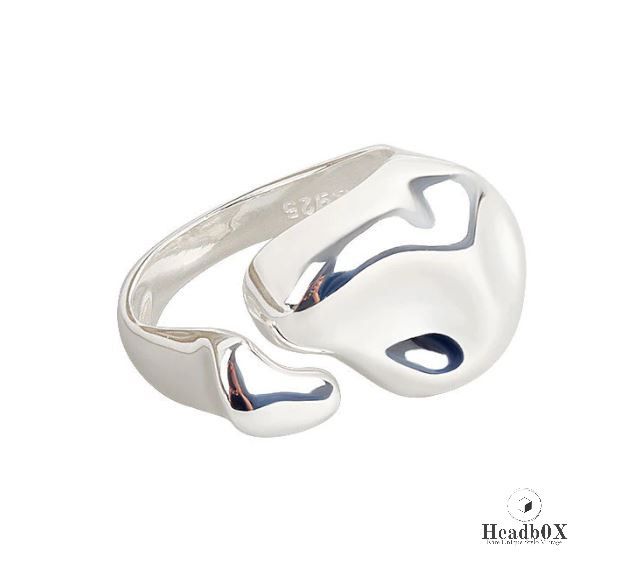 Jewelry Silver Color Irregular Width Open Ring Size ONE SIZE - 2 Thumbnail