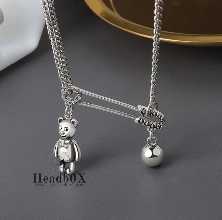 Jewelry Bear Ball Clip Pendant Necklace Size ONE SIZE - 1 Thumbnail