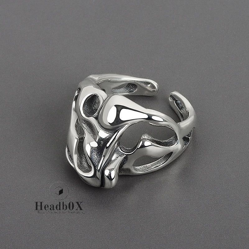 Vintage Irregular Hollow Surface Bump Ring Size ONE SIZE - 1 Thumbnail