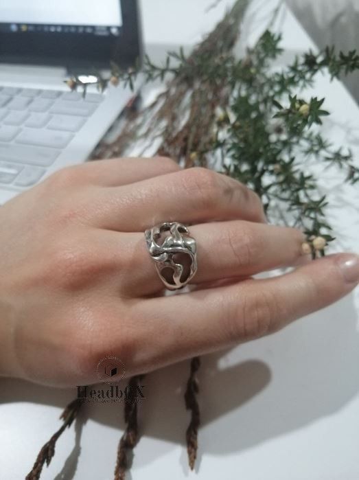 Vintage Irregular Hollow Surface Bump Ring Size ONE SIZE - 5 Thumbnail
