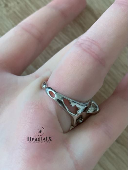 Vintage Irregular Hollow Surface Bump Ring Size ONE SIZE - 4 Thumbnail