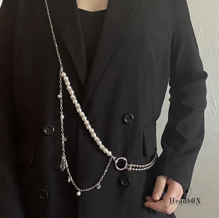 Jewelry Pearl Body Crystal Drop Waist Chain Size ONE SIZE - 1 Thumbnail