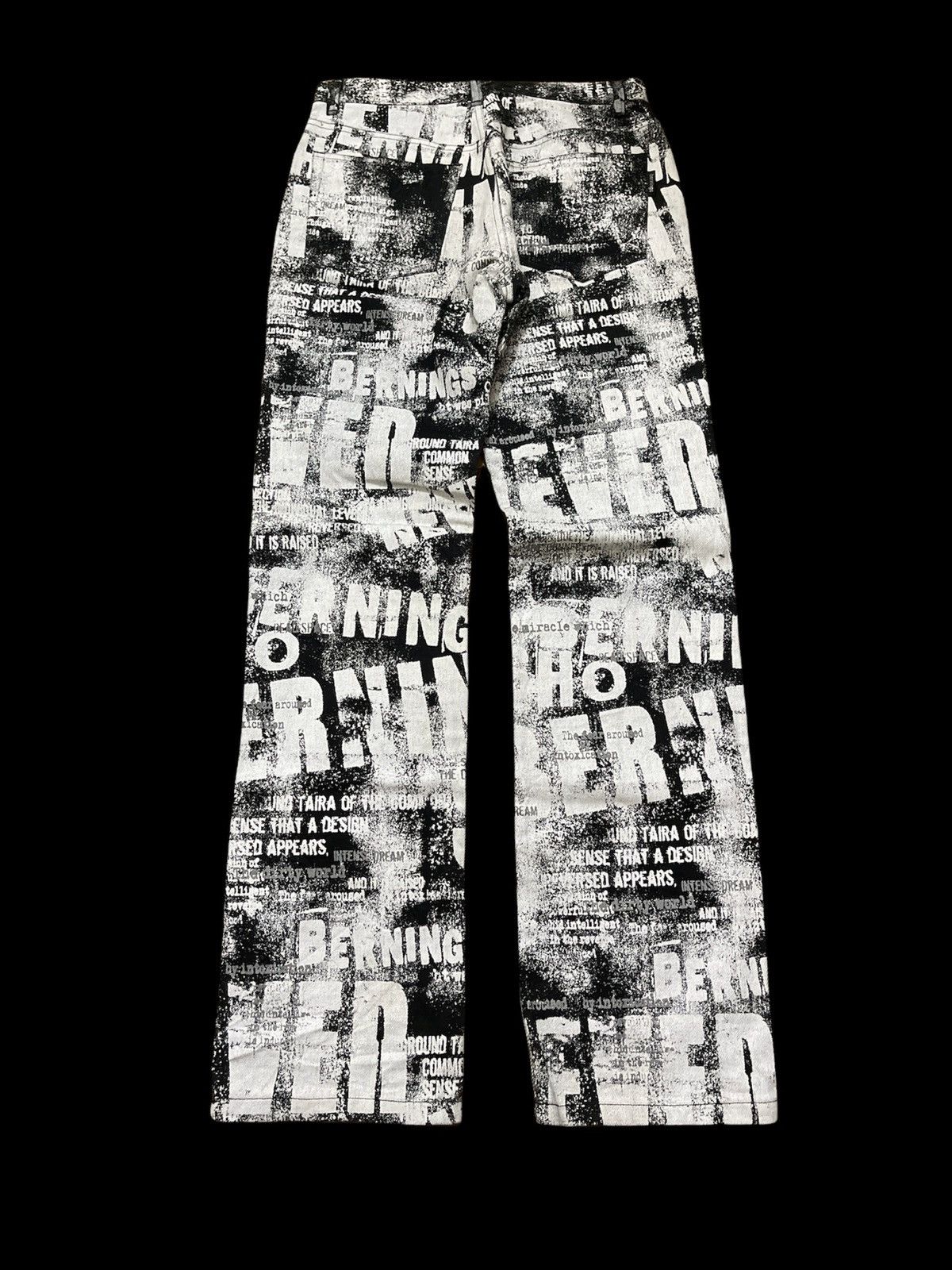 Art Comes First × Japanese Brand 💥Very Rare💥Bernings All Over Print Denim Pants Size US 29 - 2 Thumbnail