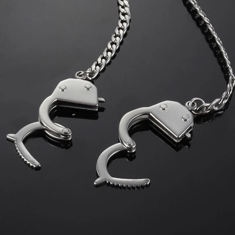 Jewelry Stainless Steel Handcuffs Pendants Necklace Size ONE SIZE - 2 Thumbnail