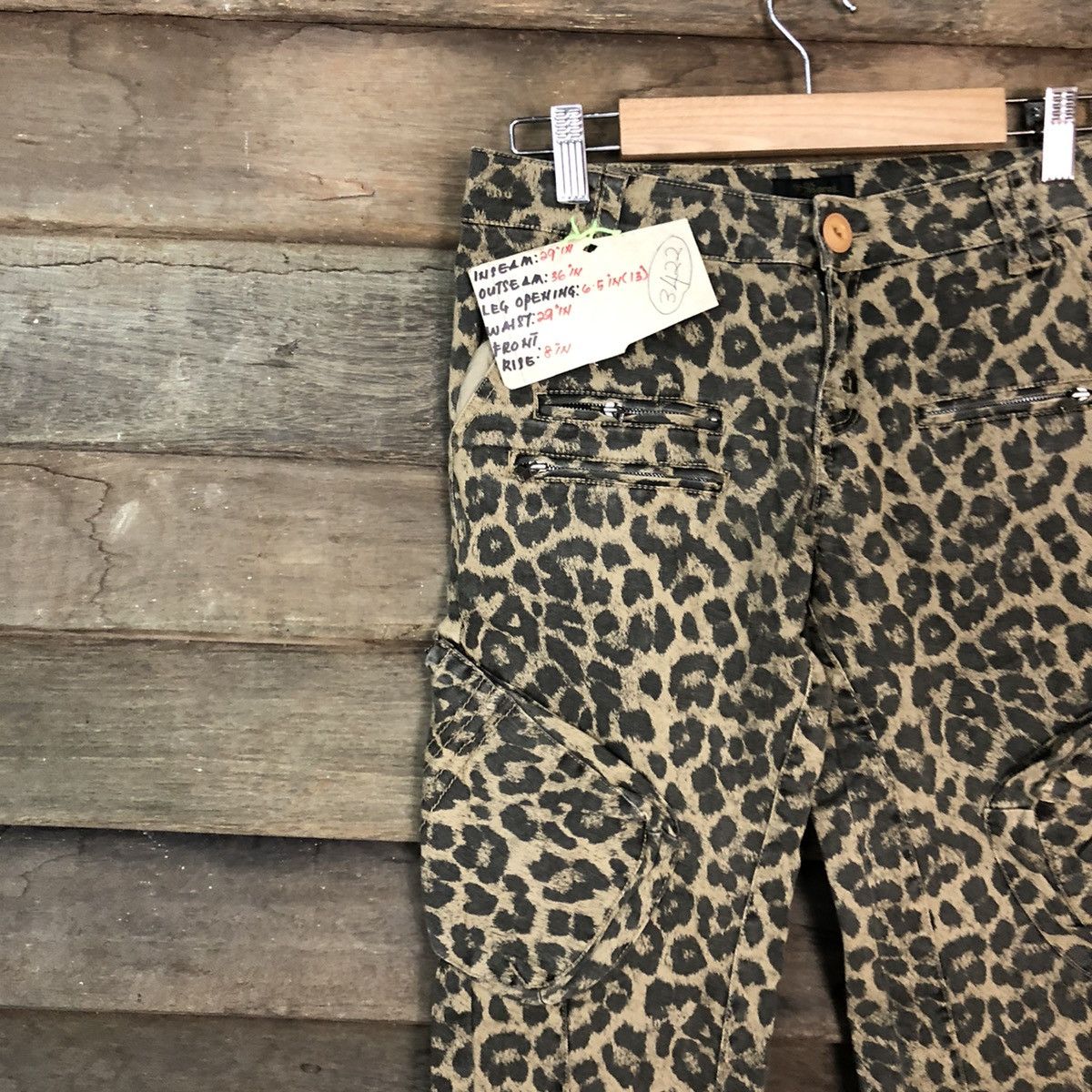 Japanese Brand DL Barak cheetah leopard Multipocket art Cargo Pants #3422 Size US 28 / EU 44 - 6 Thumbnail