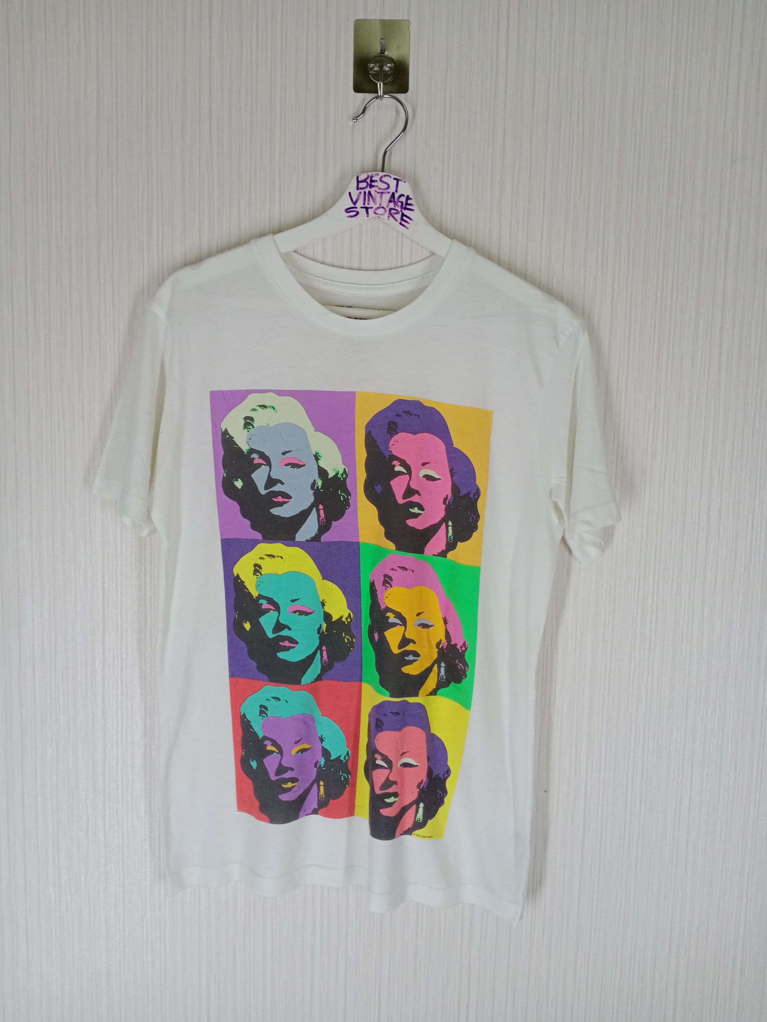 image of Band Tees x Monroe Marilyn Monroe Tshirt in White, Men's (Size Medium)