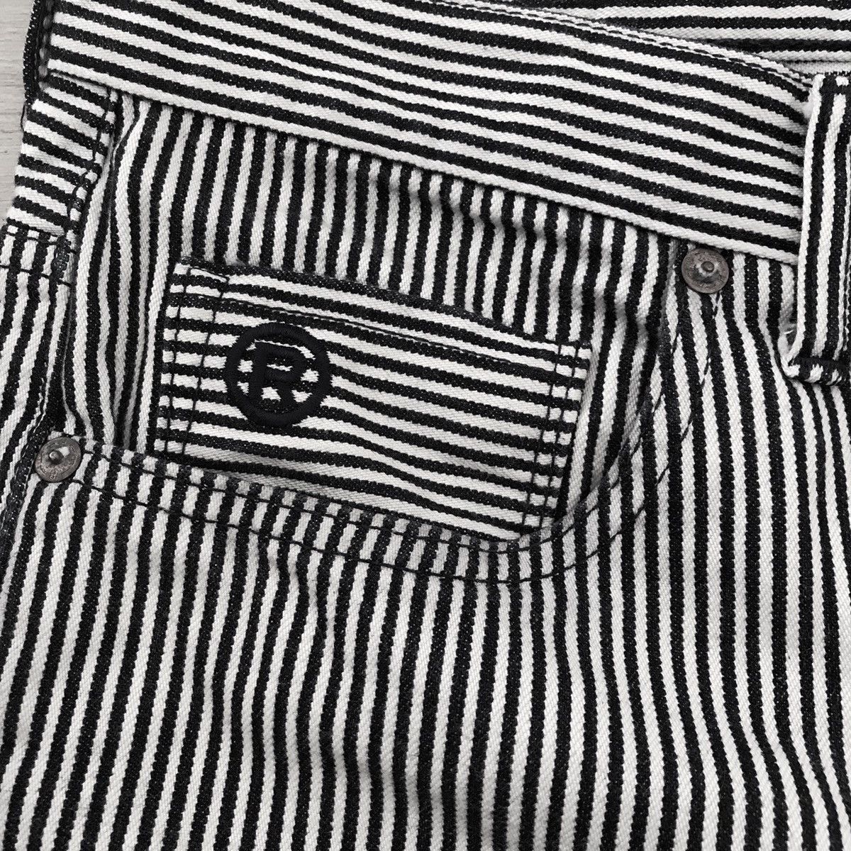 Bape Hickory Stripe Embroidered Denim Shorts Size US 32 / EU 48 - 3 Thumbnail