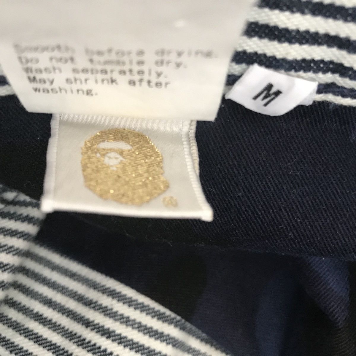 Bape Hickory Stripe Embroidered Denim Shorts Size US 32 / EU 48 - 9 Thumbnail