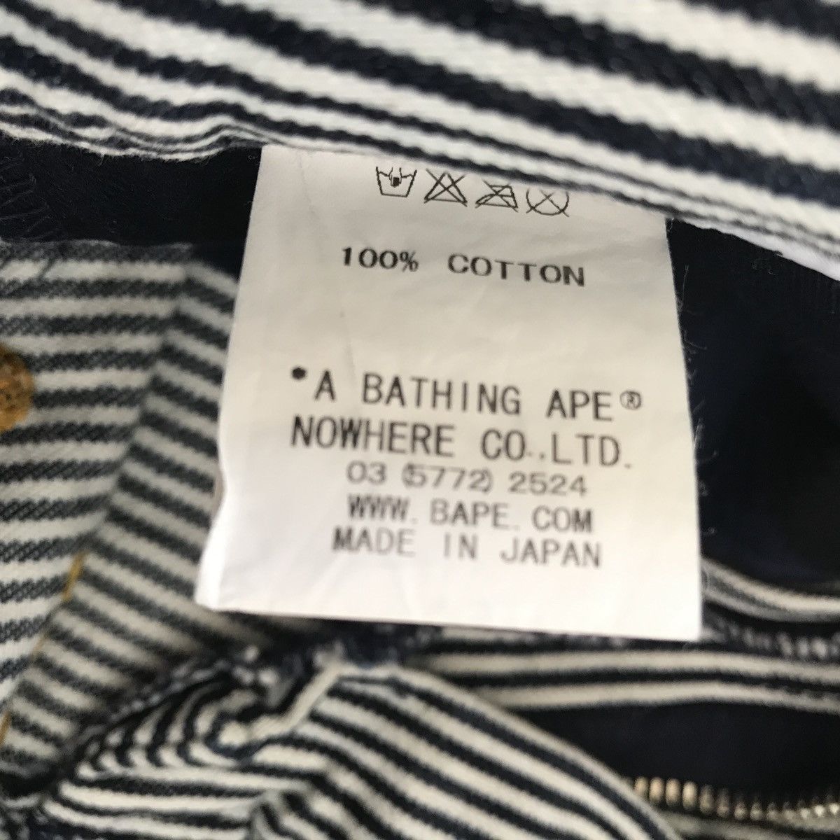 Bape Hickory Stripe Embroidered Denim Shorts Size US 32 / EU 48 - 7 Thumbnail