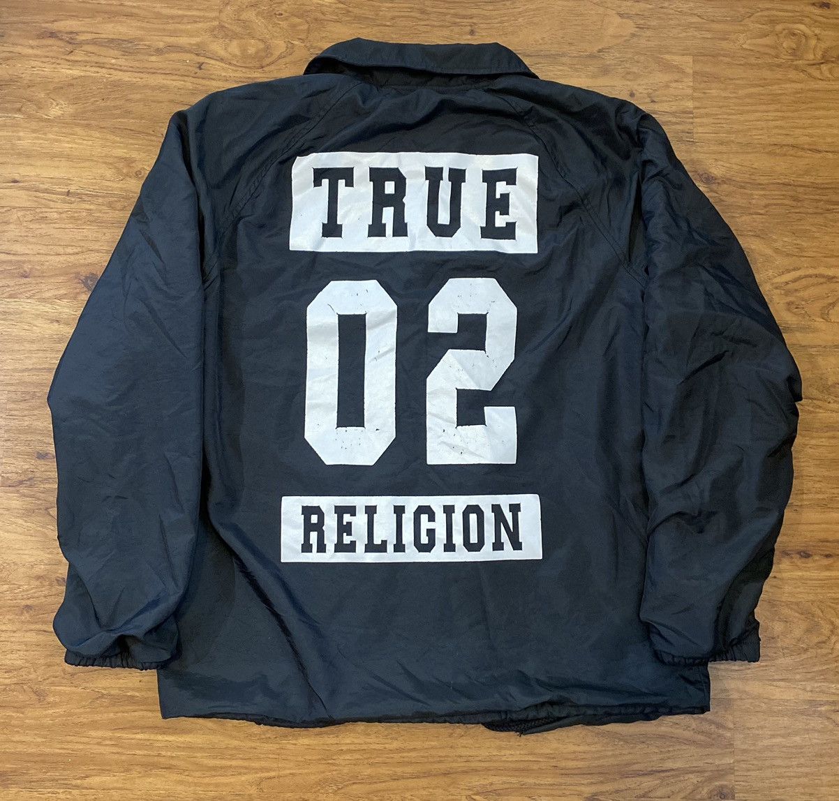 True Religion Vintage 02 True Religion Mens Coach Jacket L Black Rap ...
