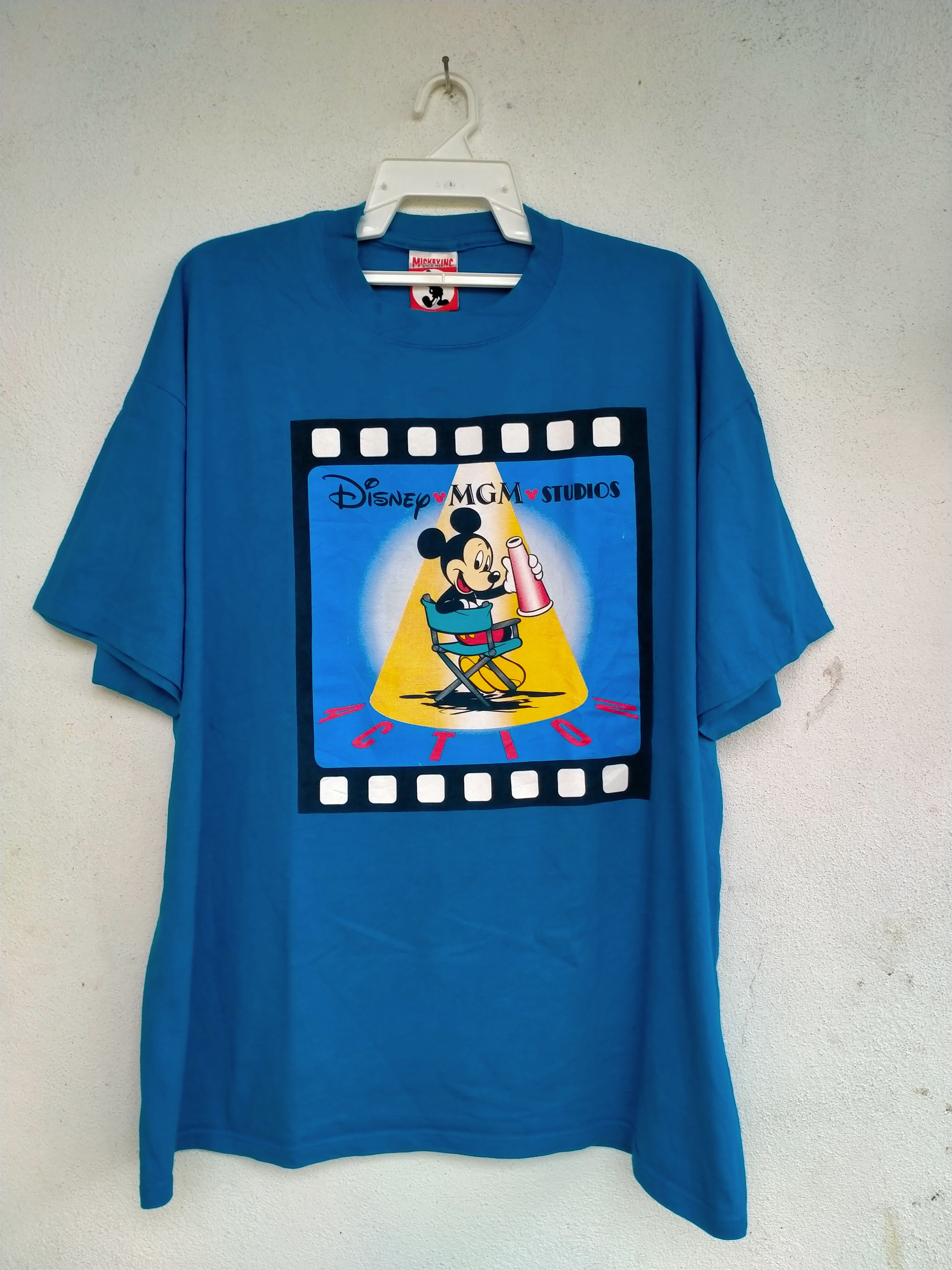 image of Disney x Mickey Mouse Vintage Mickey Mouse Mgm Studios, Action!! in Blue, Men's (Size 2XL)