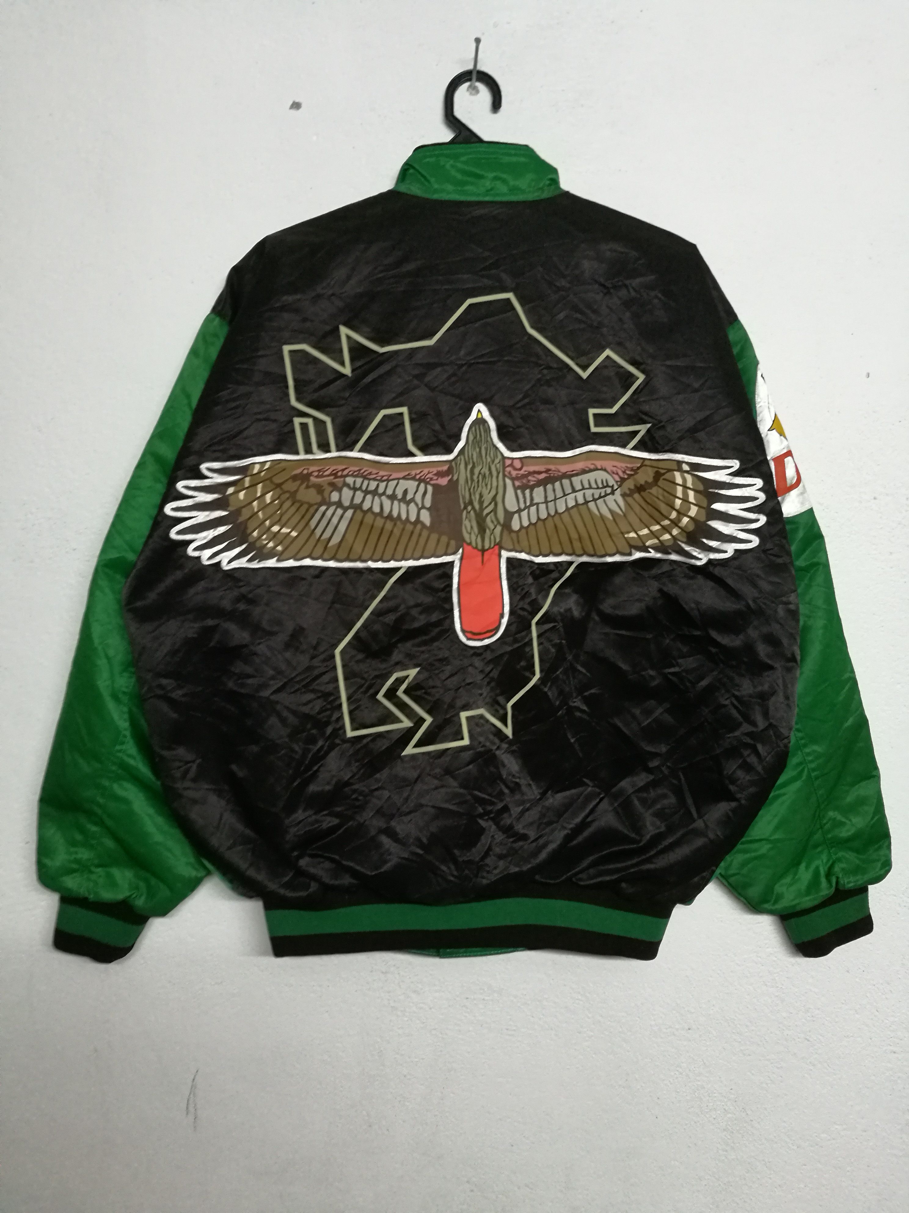 image of Asics x Varsity Jacket Vintage Rawlings Fukuoka Daiei Hawks Varsity Jacket in Green (Size Large)