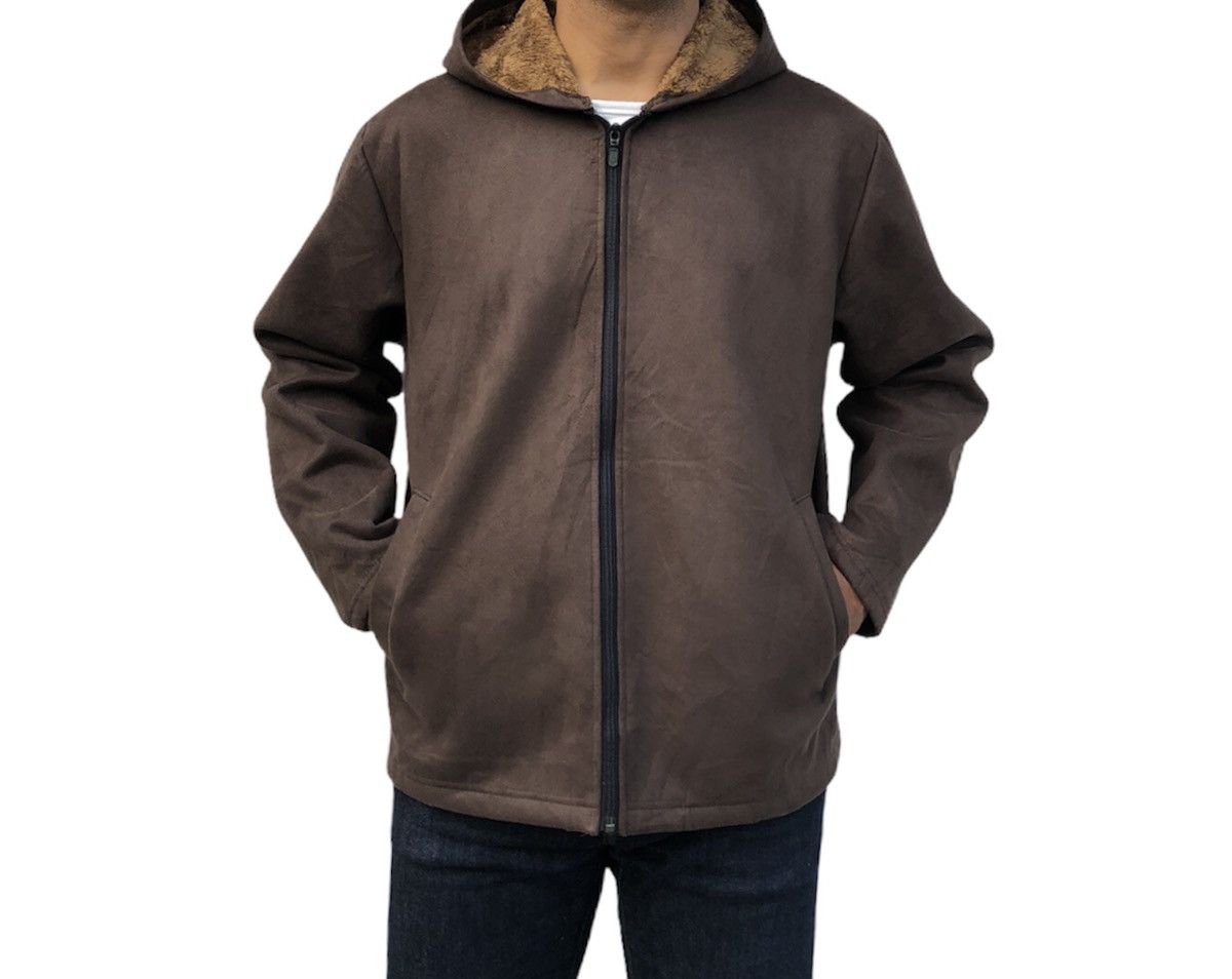 Japanese Brand Krofofro Suede Faux Fur Lined Jacket