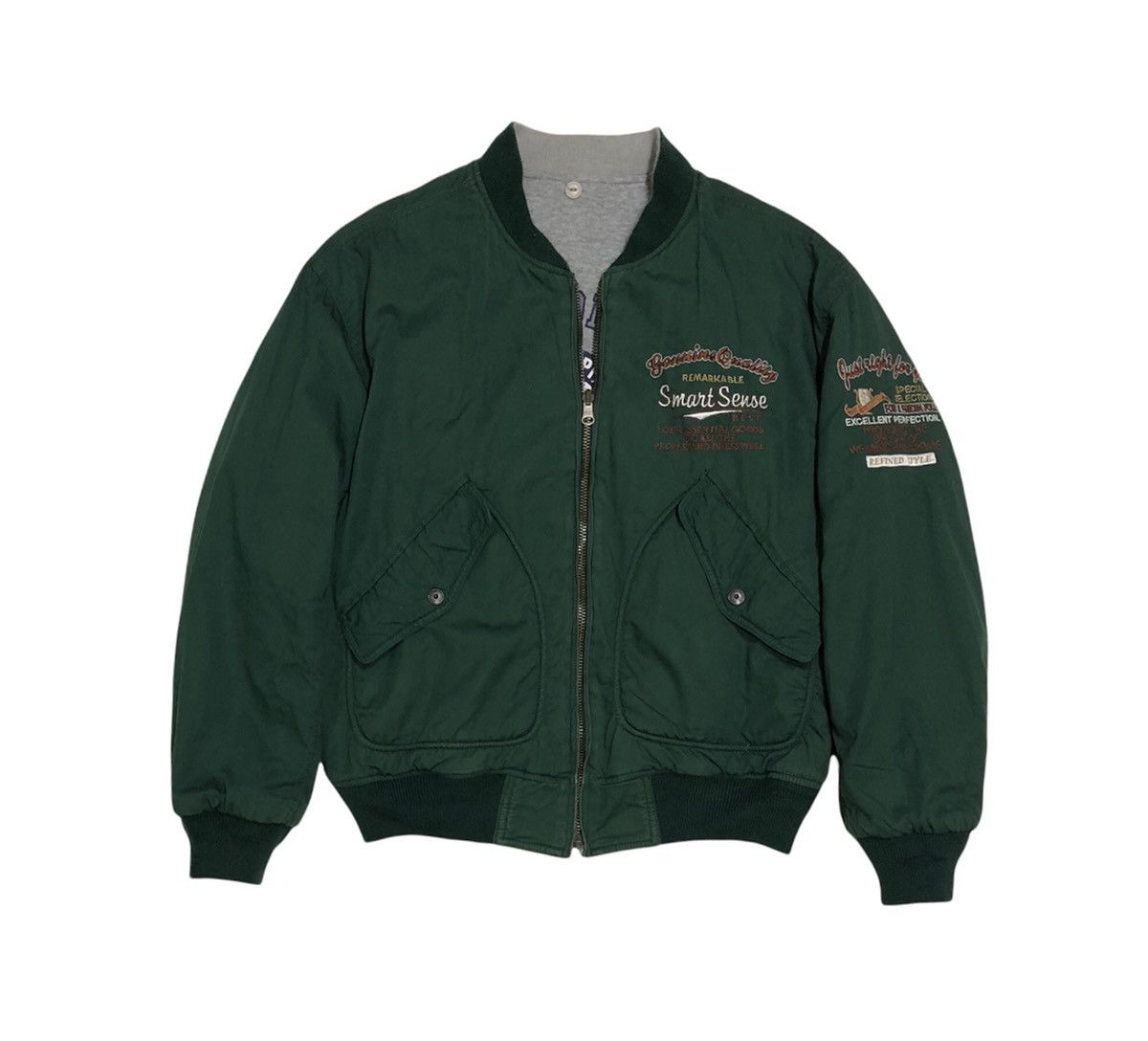 Vintage Vintage One Quarter Reversible Bomber Jacket Size US M / EU 48-50 / 2 - 8 Thumbnail