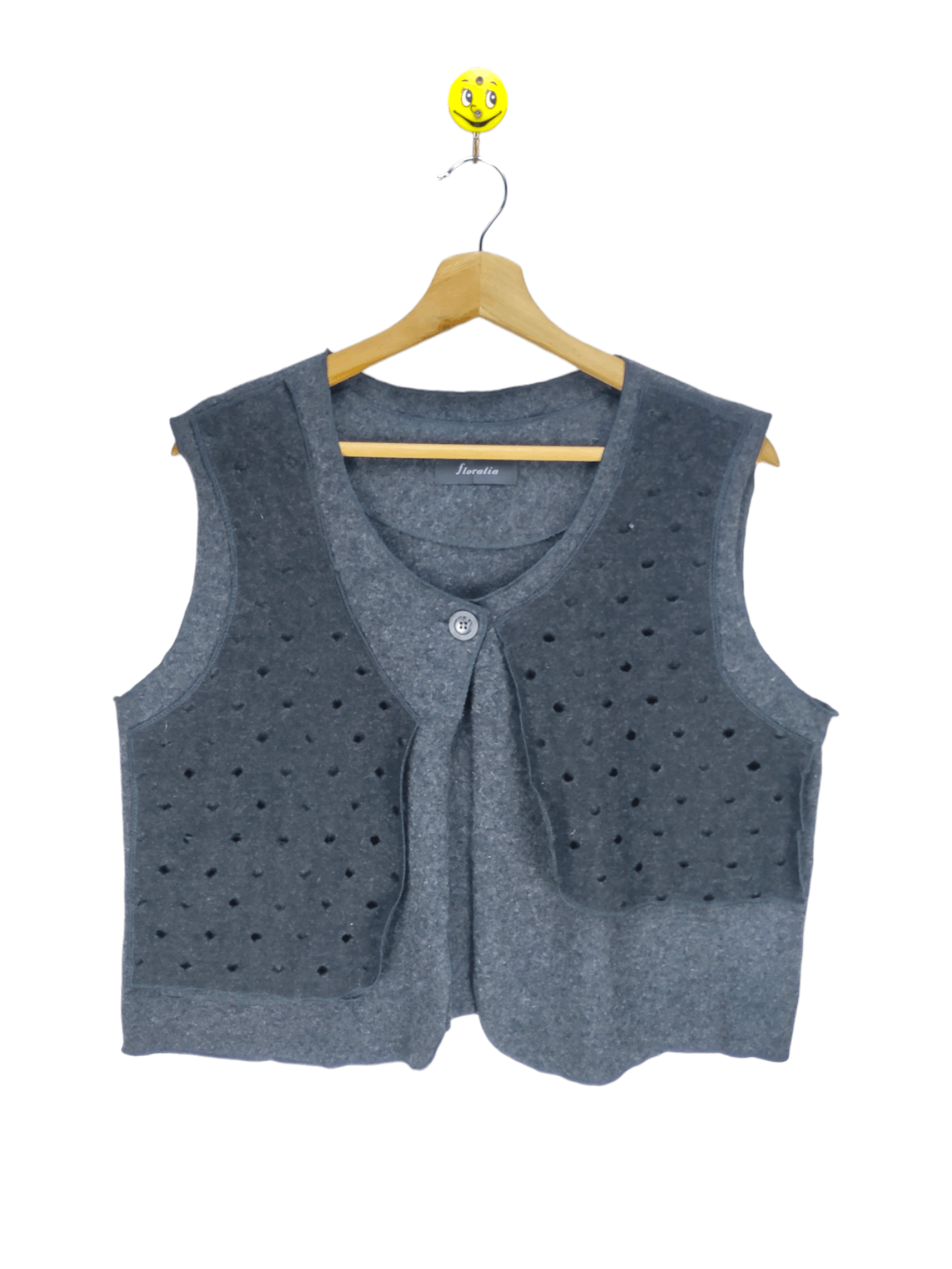 Japanese Brand Steals🔥Vintage Vest Crop Disstressed Style by Floralia Size M / US 6-8 / IT 42-44 - 1 Thumbnail