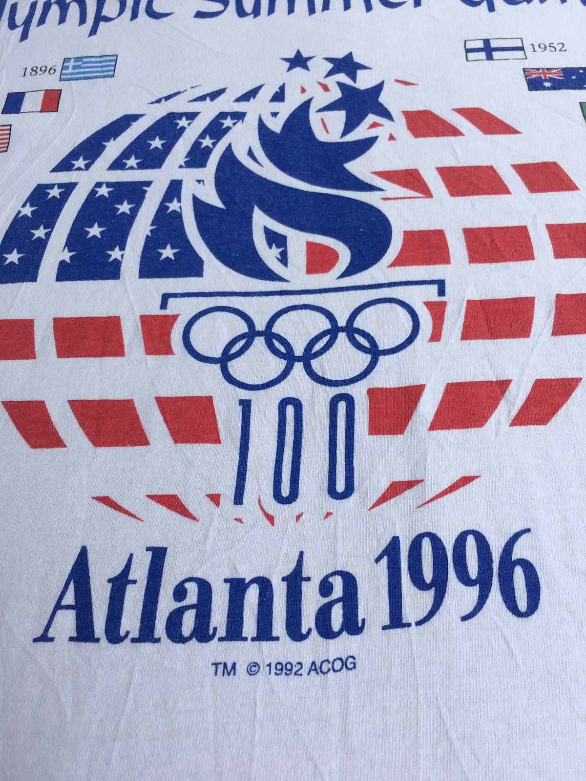 USA Olympics Vintage 1996 Atlanta Olympic Summer Games Tshirt Size US M / EU 48-50 / 2 - 6 Thumbnail