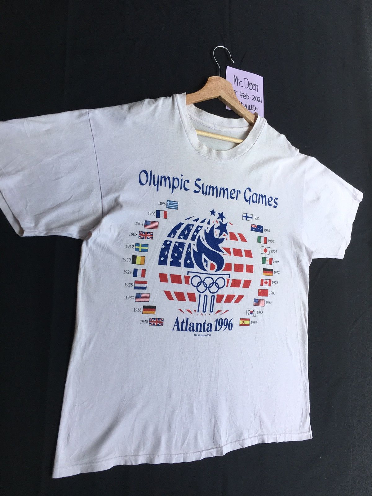USA Olympics Vintage 1996 Atlanta Olympic Summer Games Tshirt Size US M / EU 48-50 / 2 - 3 Thumbnail