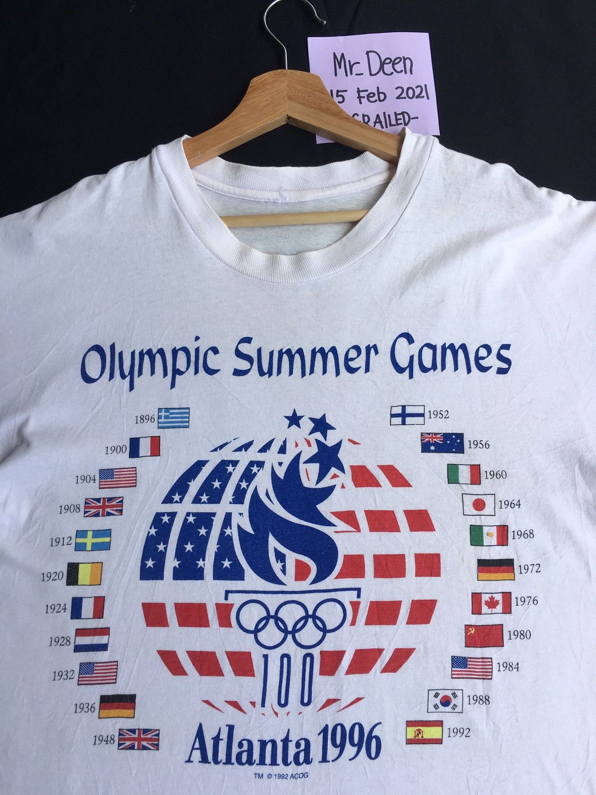 USA Olympics Vintage 1996 Atlanta Olympic Summer Games Tshirt Size US M / EU 48-50 / 2 - 1 Thumbnail