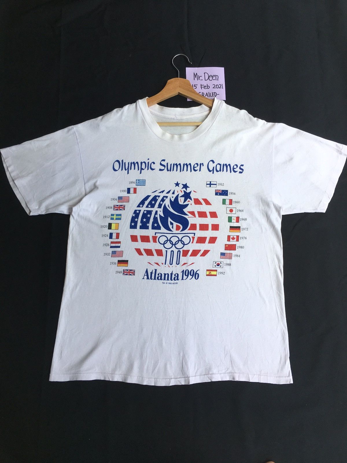 USA Olympics Vintage 1996 Atlanta Olympic Summer Games Tshirt Size US M / EU 48-50 / 2 - 2 Thumbnail